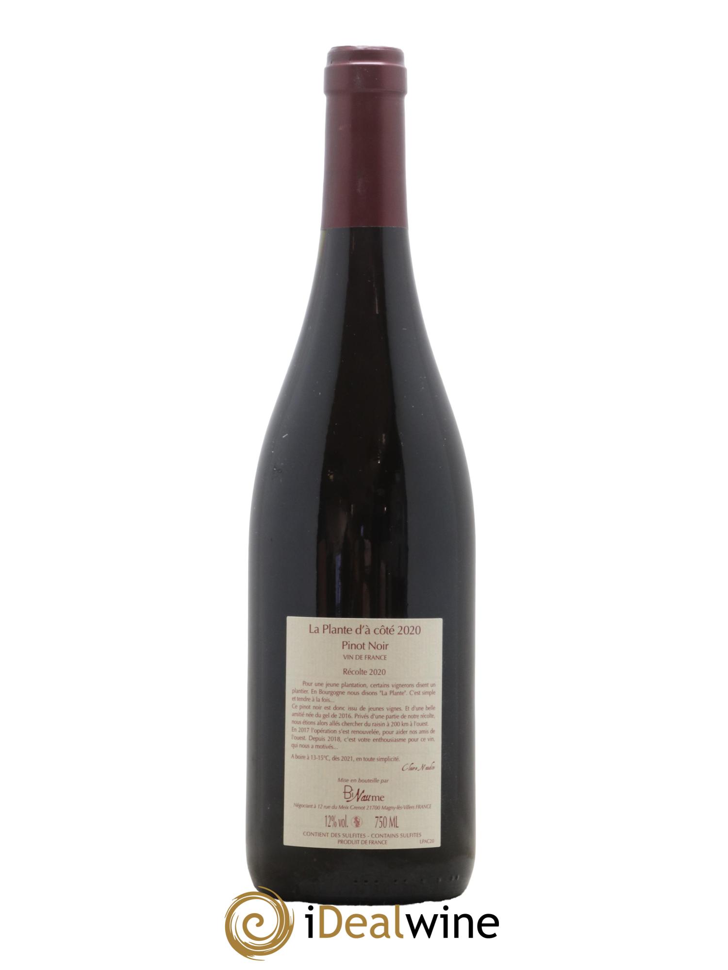 Vin de France La Plante d'à coté Binaume Bizot-Naudin 2020 - Lot de 1 bouteille - 1