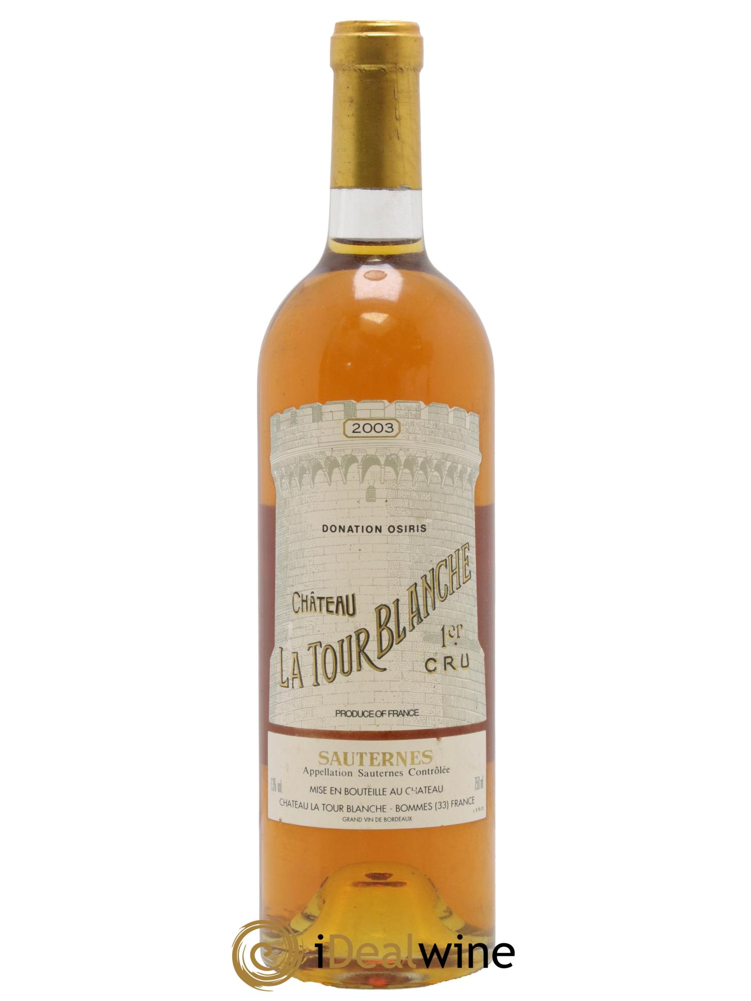 Château la Tour Blanche 1er Grand Cru Classé 2003 - Lot de 1 bouteille - 0