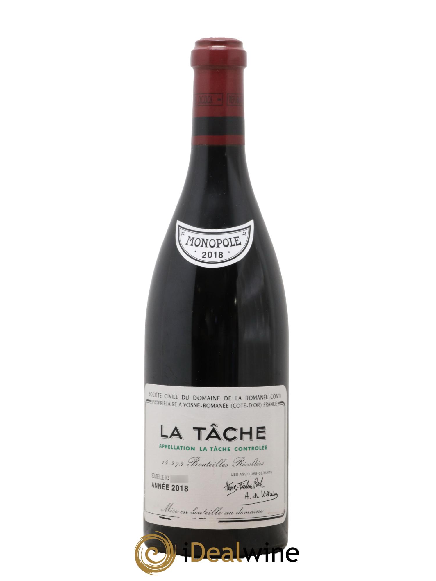 La Tâche Grand Cru Domaine de la Romanée-Conti 2018 - Lotto di 1 bottiglia - 0