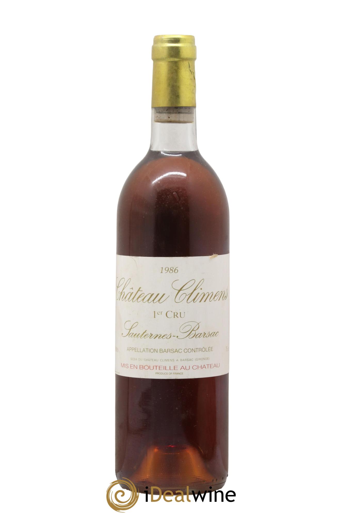 Château Climens 1er Grand Cru Classé 1986 - Lot of 1 bottle - 0