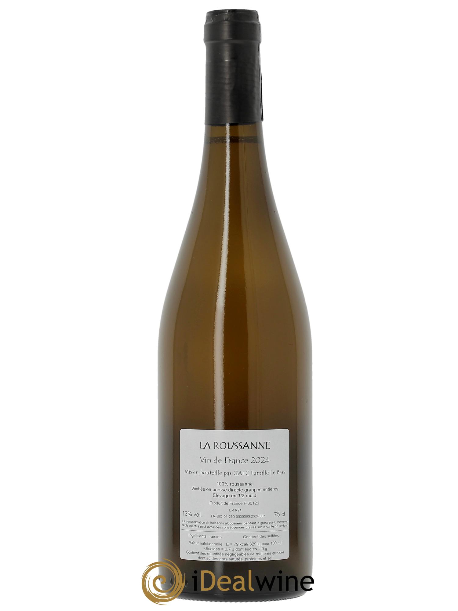 Vin de France La Roussanne Romain Le Bars  2024 - Lot of 1 bottle - 1