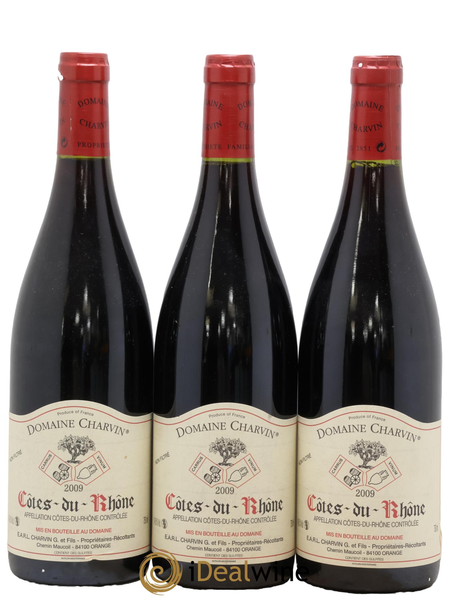 Côtes-du-Rhône Charvin (Domaine) 2009 - Lot de 3 bouteilles - 0