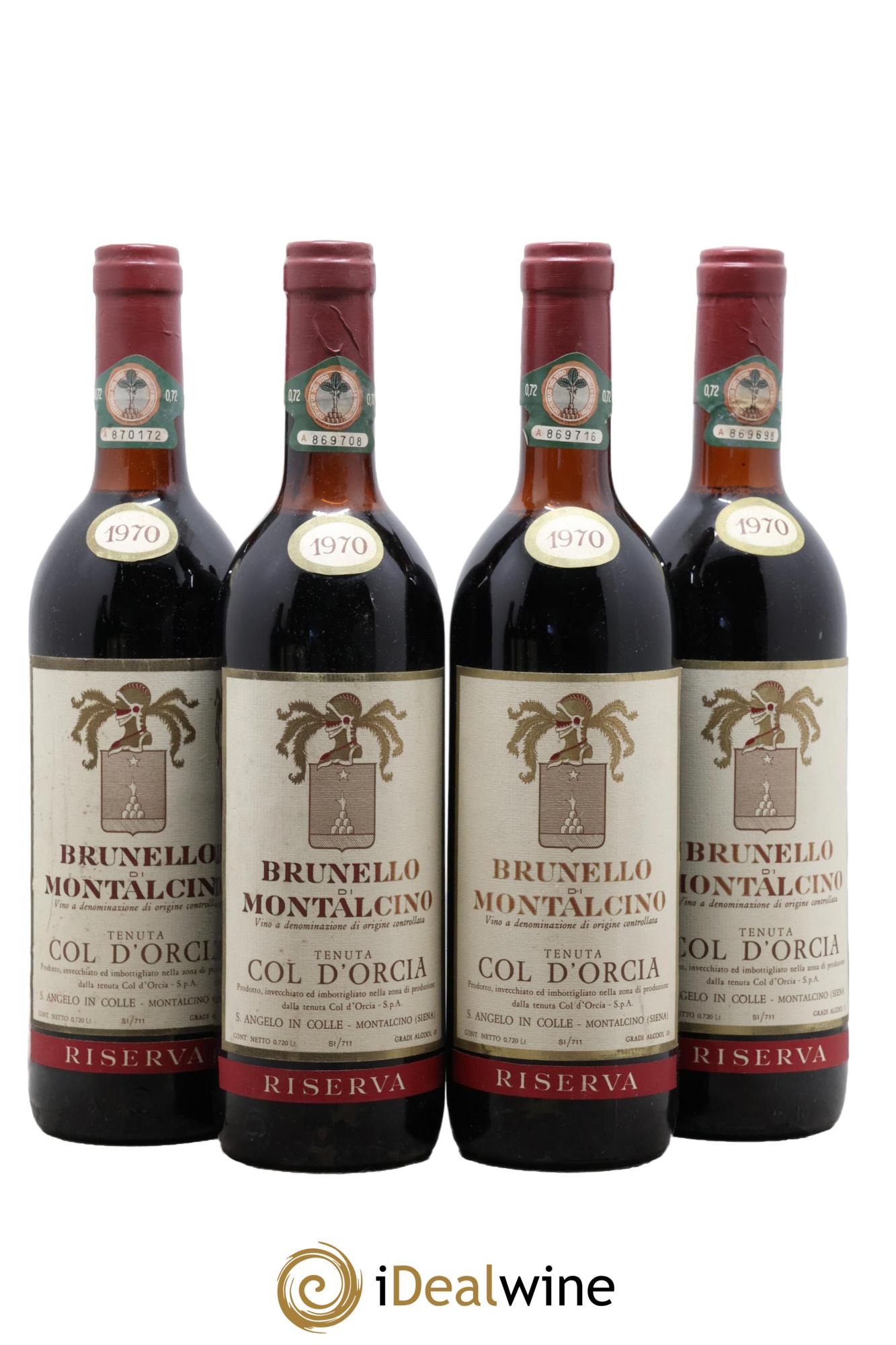 Brunello di Montalcino DOCG Riserva Tenuta Col d'Orcia 1970 - Lot de 4 bouteilles - 0