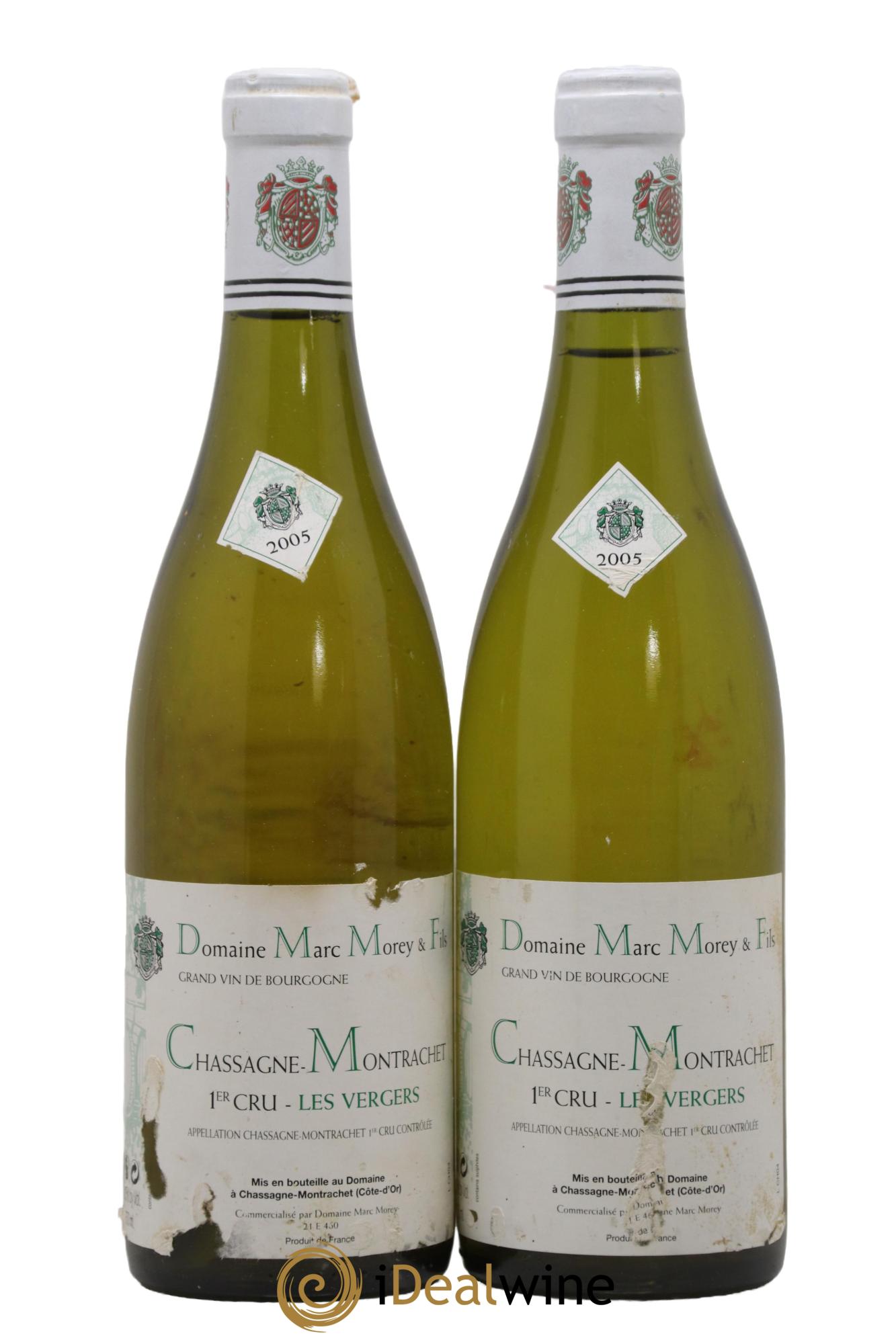 Chassagne-Montrachet 1er Cru Les Vergers Marc Morey 2005 - Lot de 2 bouteilles - 0