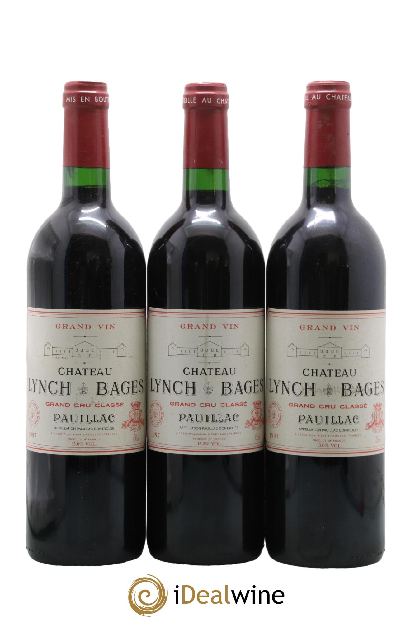 Château Lynch Bages 5ème Grand Cru Classé 1997 - Lot de 3 bouteilles - 0