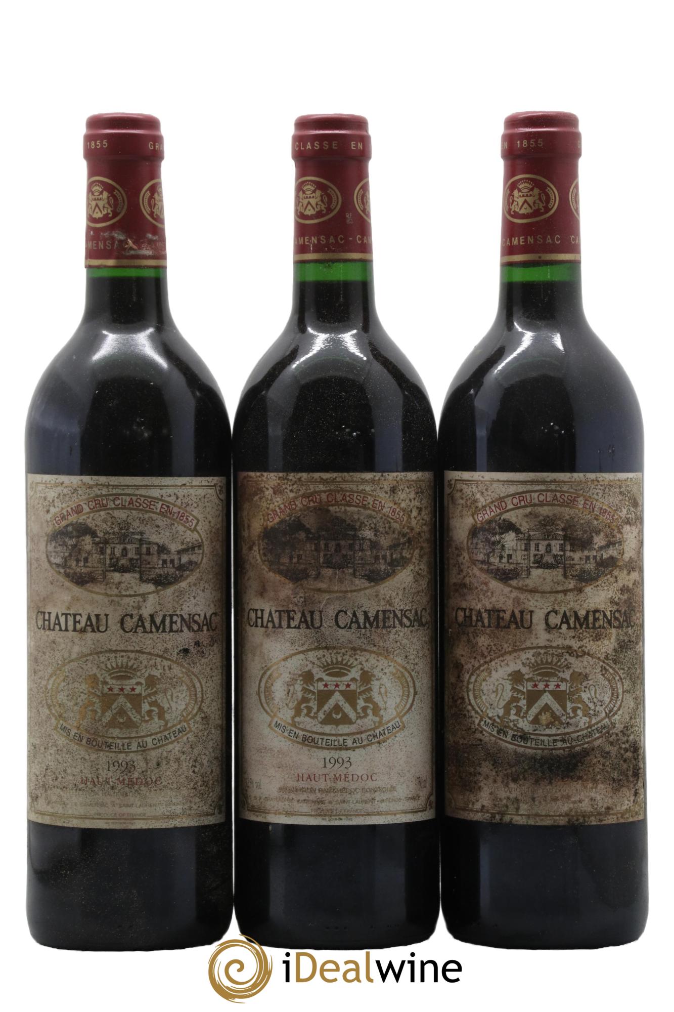 Château Camensac 5ème Grand Cru Classé 1993 - Lotto di 3 bottiglie - 0
