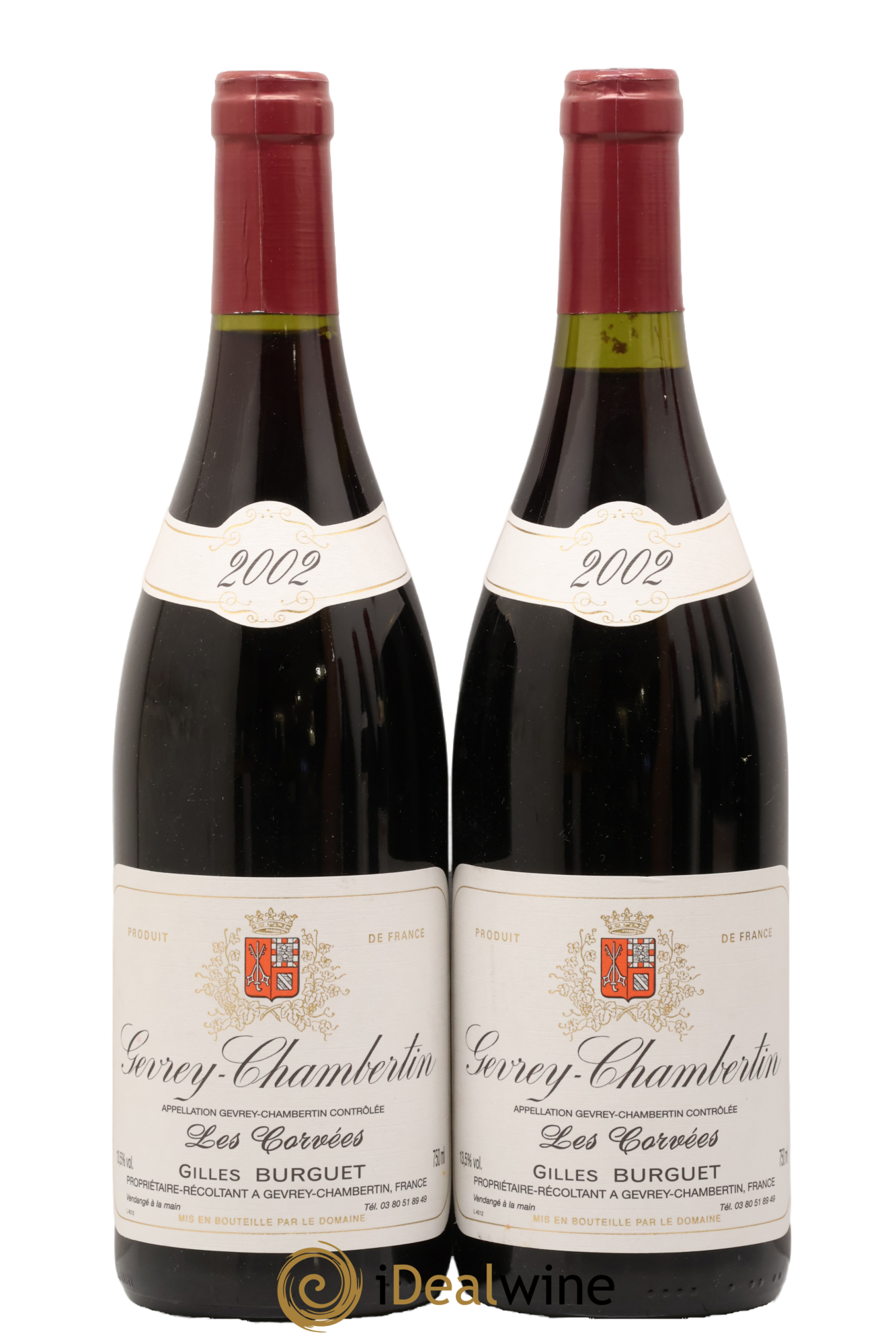 Gevrey-Chambertin Les Corvees Gilles Burguet 2002 - Lot of 2 bottles - 0