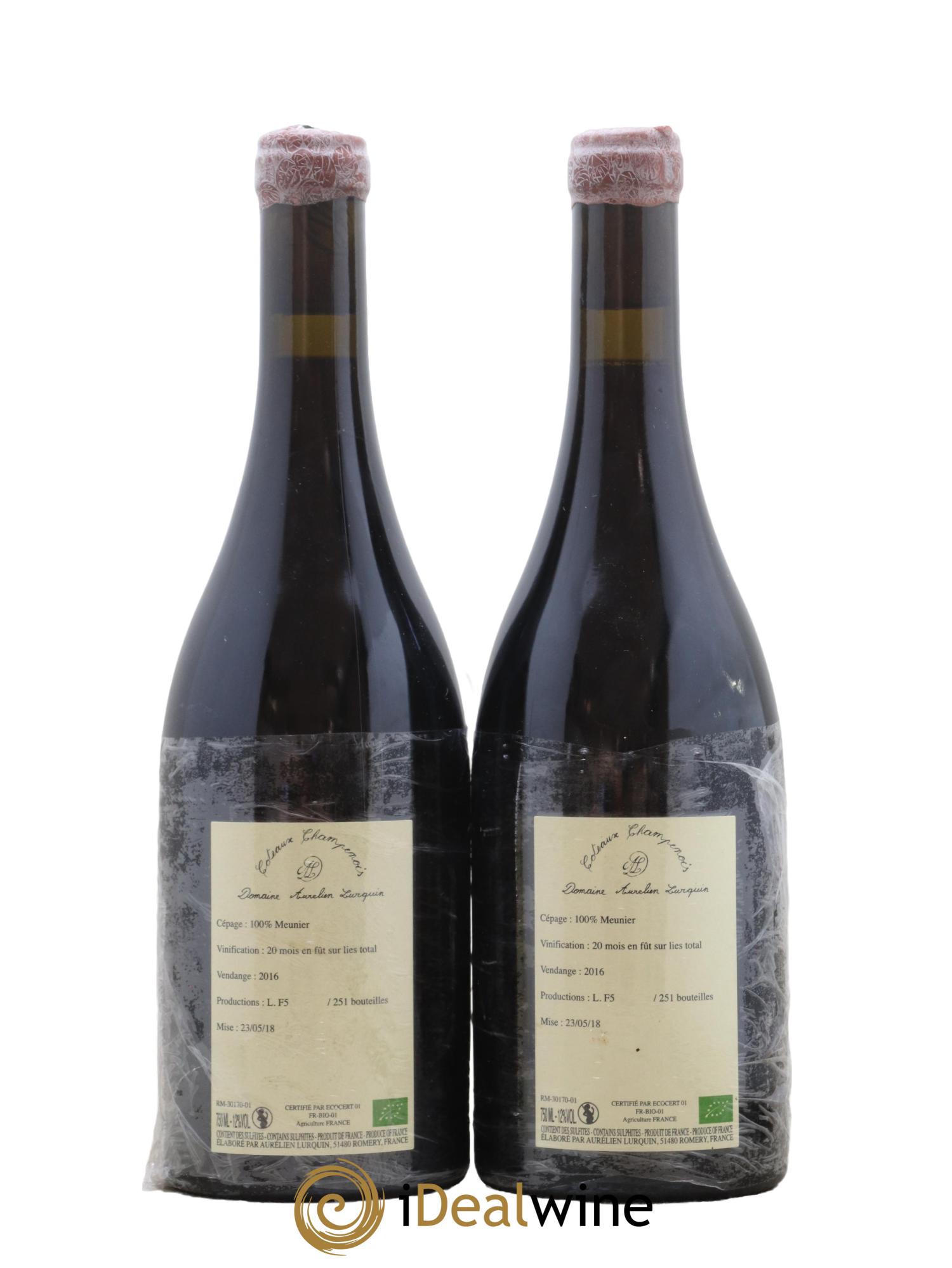 Coteaux Champenois 100 pour cent Meunier Aurelien Lurquin 2016 - Lot de 2 bouteilles - 1