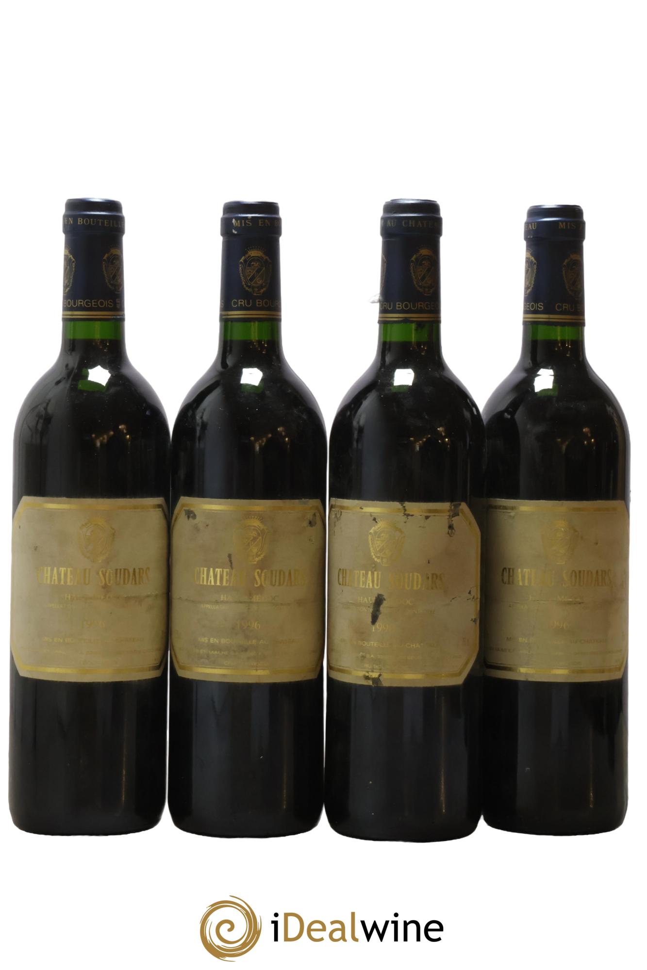 Château Soudars Cru Bourgeois 1996 - Lot de 4 bouteilles - 0