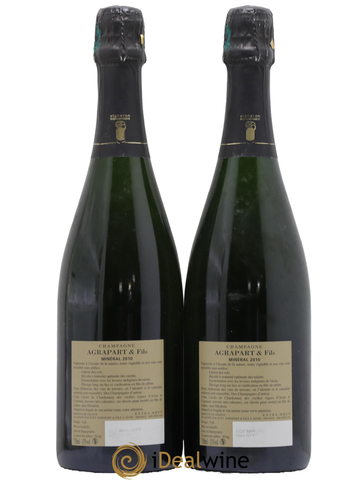 Minéral Blanc de Blancs  Extra-Brut Agrapart & Fils 2010 - Lot of 2 bottles - 1