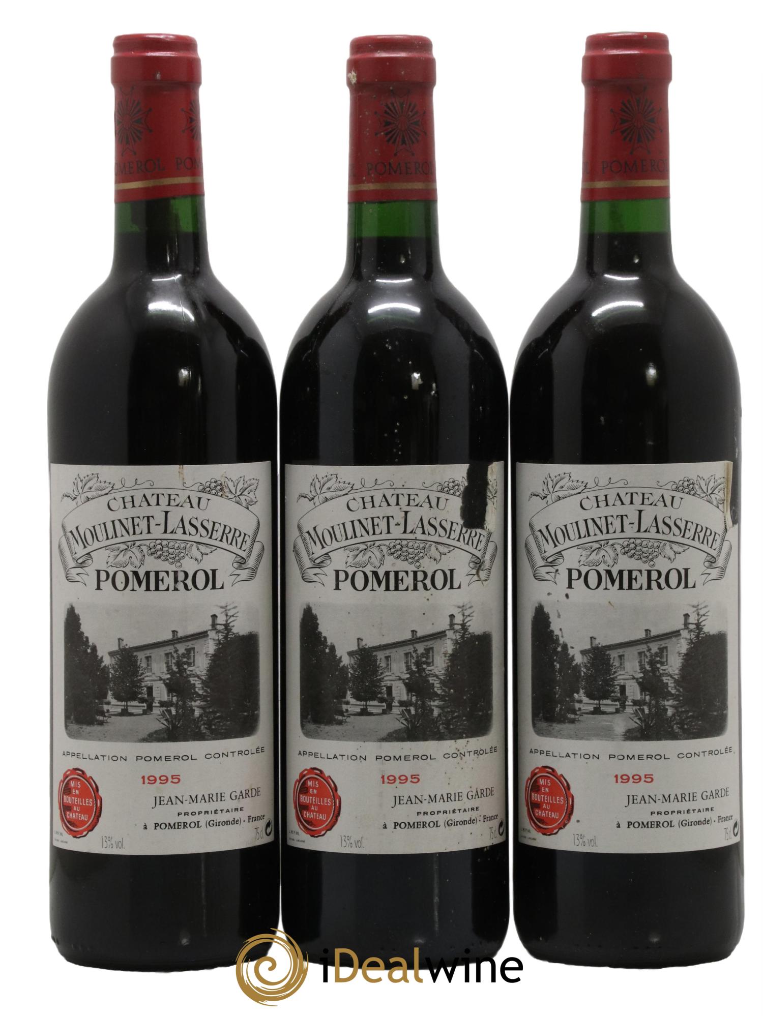 Château Moulinet Lasserre 1995 - Lot de 3 bouteilles - 0
