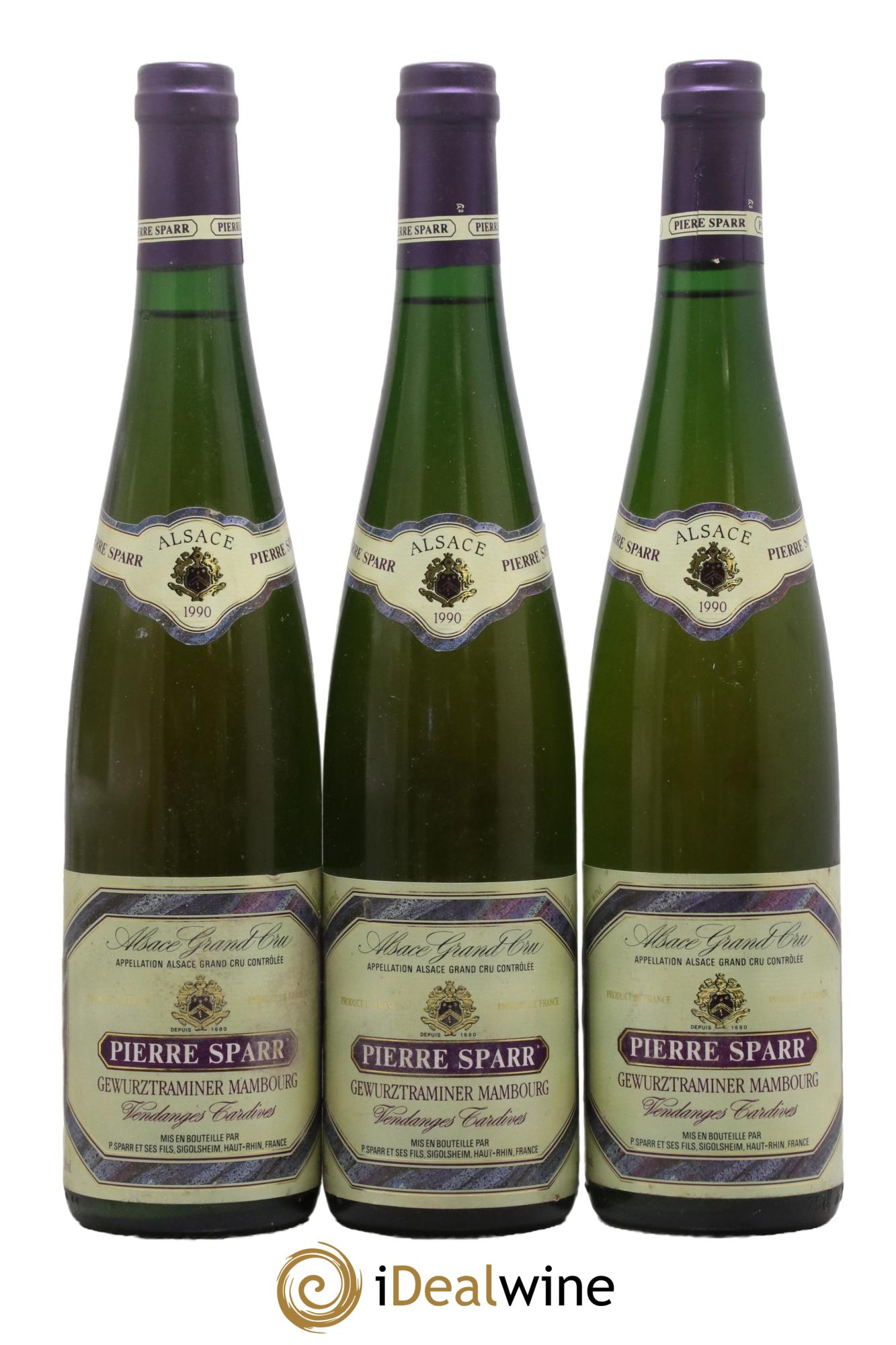 Alsace Grand Cru Mambourg Gewurztraminer Vendanges Tardives Pierre Sparr 1990 - Lot of 3 bottles - 0
