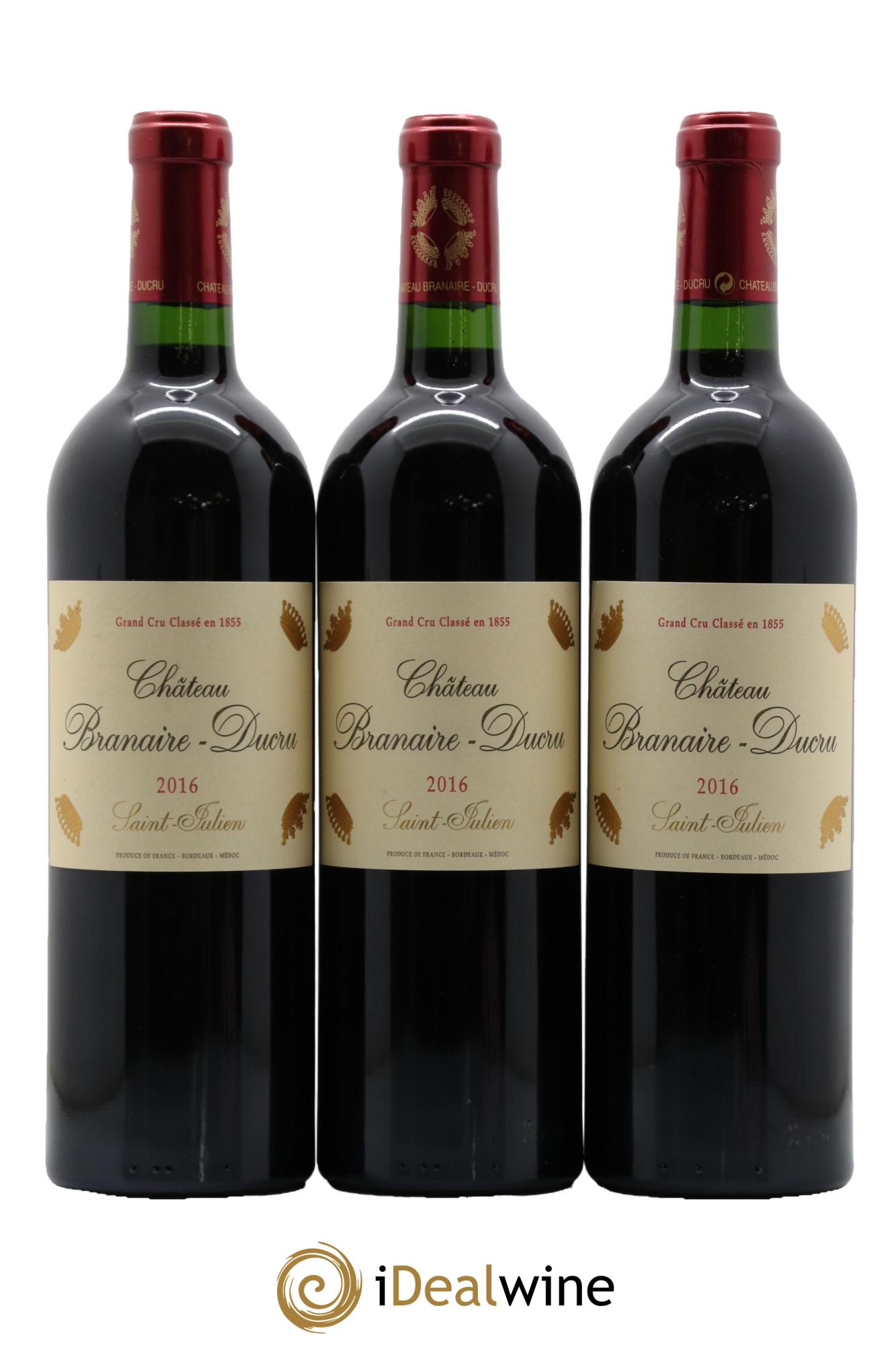 Château Branaire Ducru 4ème Grand Cru Classé 2016 - Lot de 3 bouteilles - 0