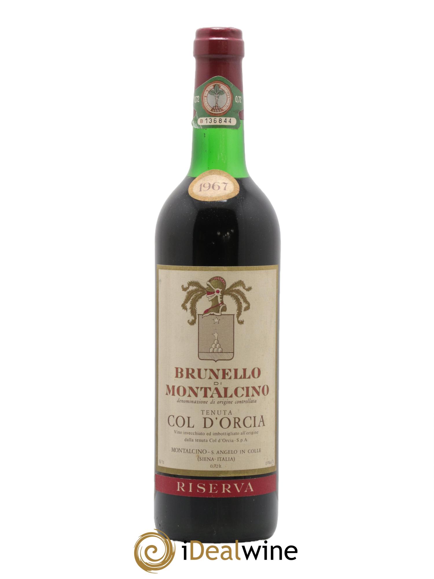 Brunello di Montalcino DOCG Riserva Tenuta Col d'Orcia 1967 - Lot de 1 bouteille - 0