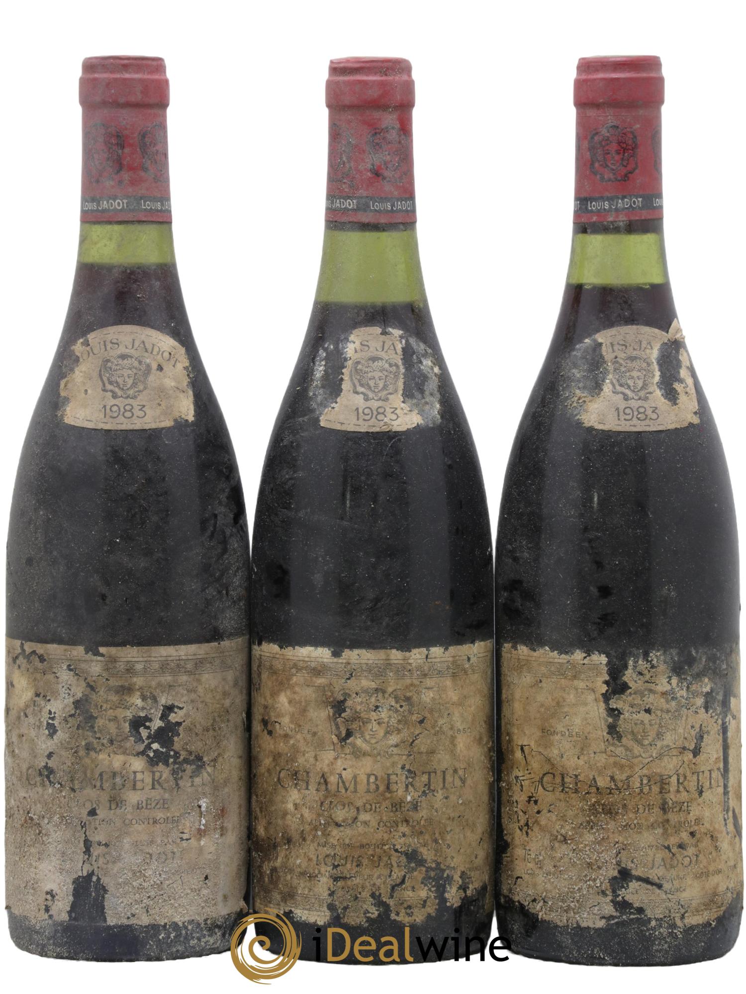 Chambertin Clos de Bèze Grand Cru Domaine Louis Jadot 1983 - Lot de 3 bouteilles - 0