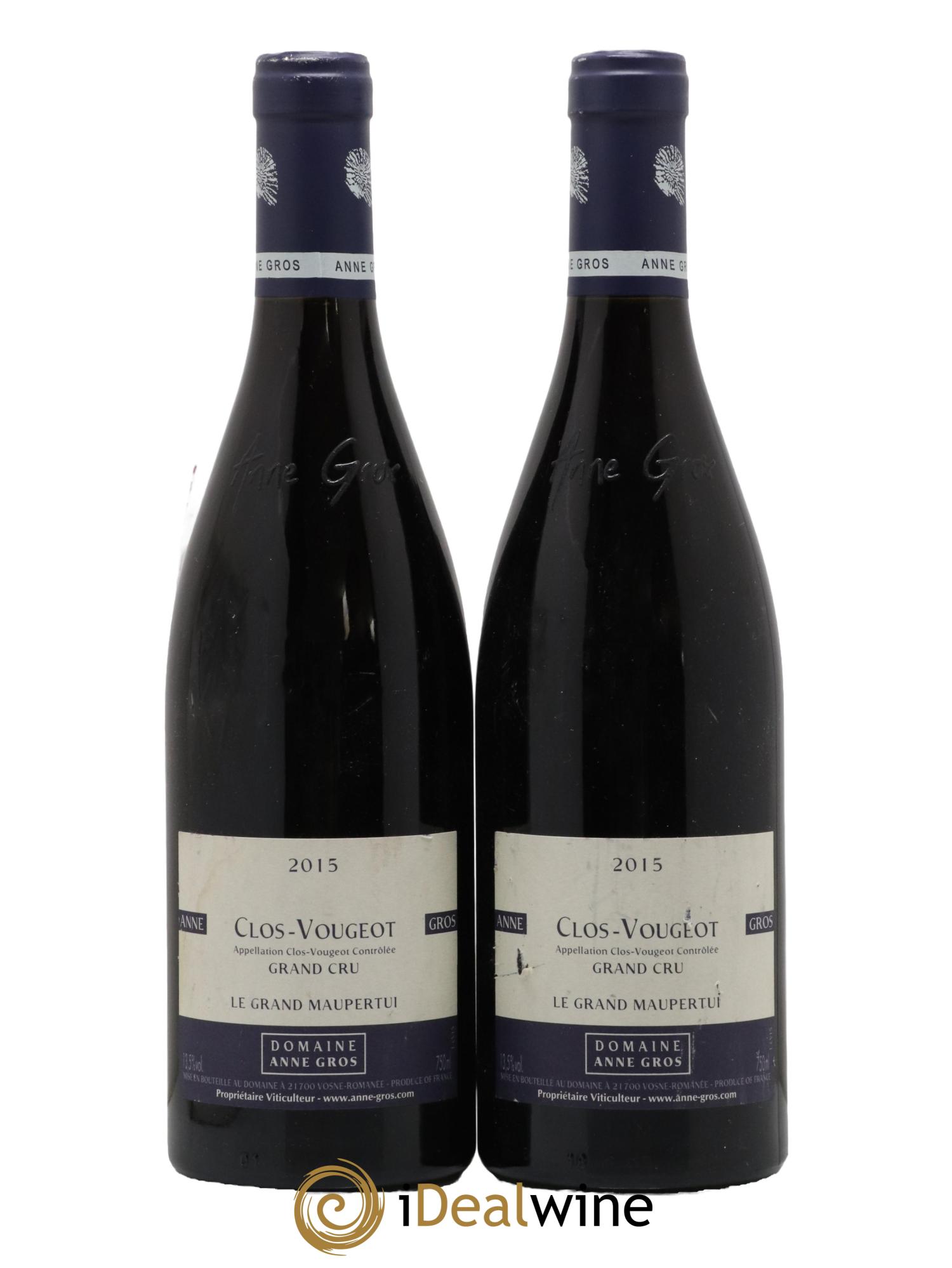 Clos de Vougeot Grand Cru Le Grand Maupertui Anne Gros 2015 - Lot de 2 bouteilles - 0
