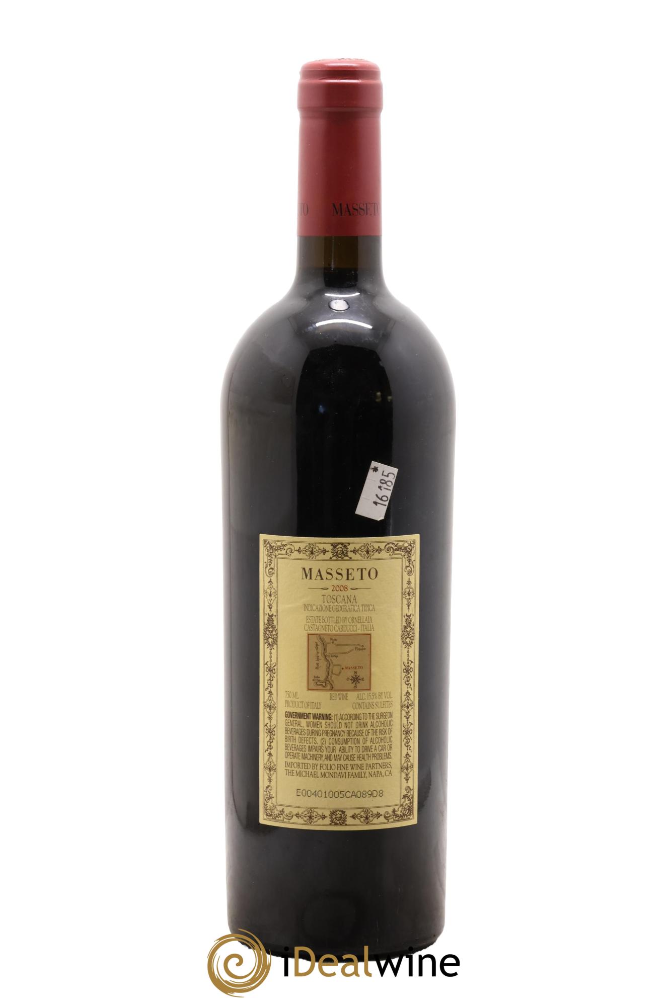 Toscana IGT Tenuta Dell'Ornellaia Masseto Frescobaldi 2008 - Lot de 1 bouteille - 1