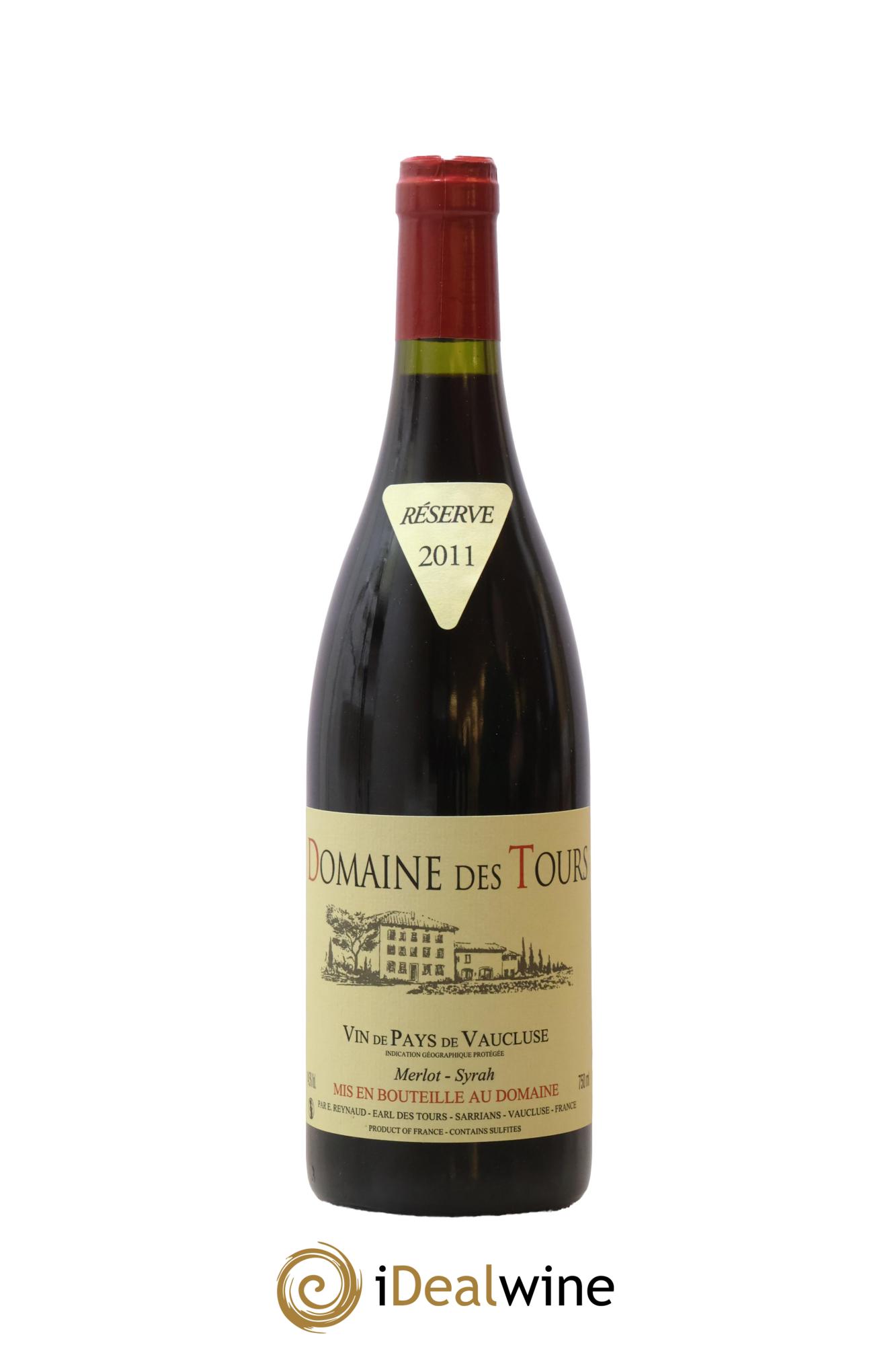 Vaucluse Domaine des Tours Merlot-Syrah Emmanuel Reynaud 2011 - Lot de 1 bouteille - 0