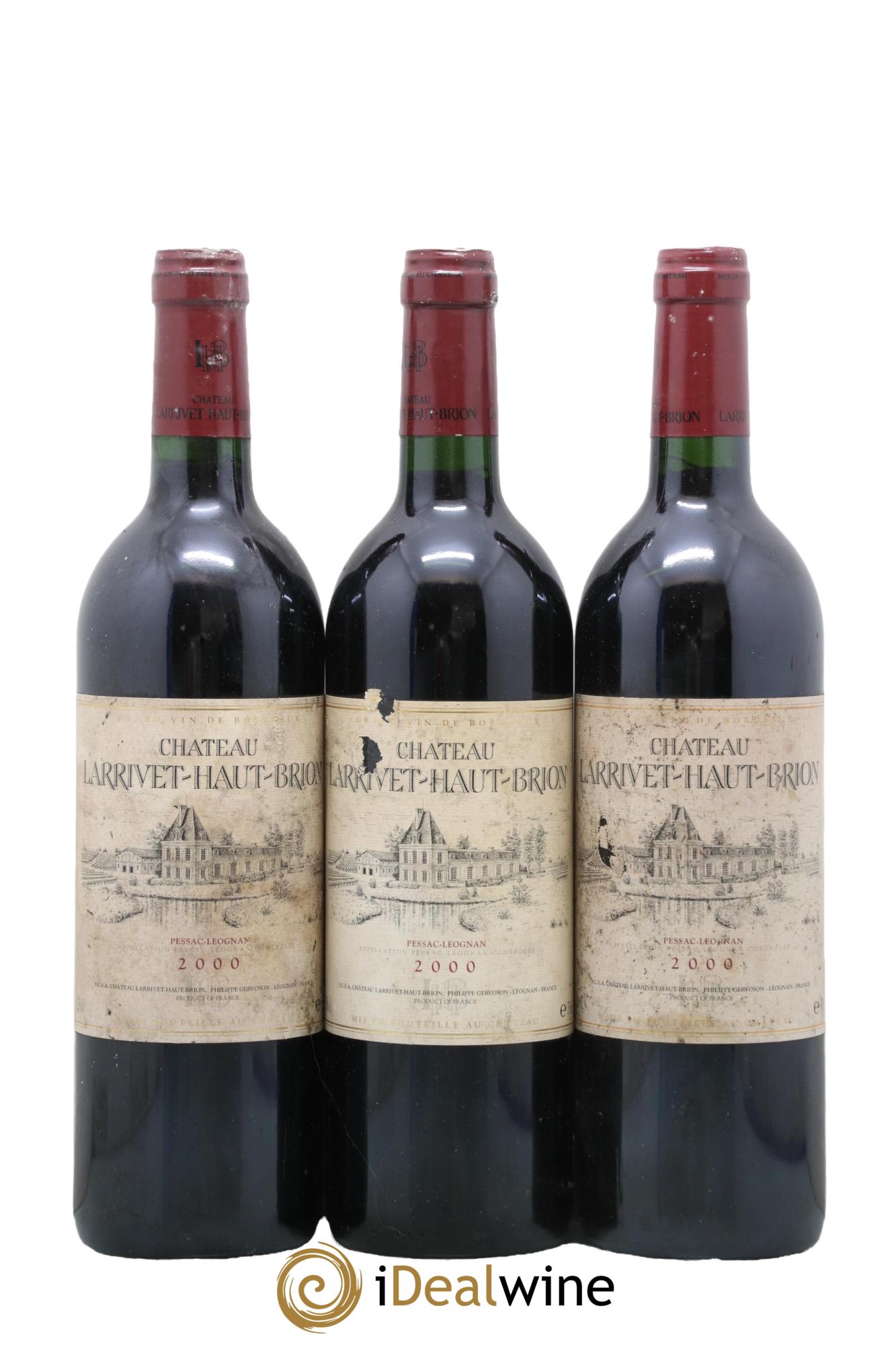 Château Larrivet Haut-Brion 2000 - Lot de 3 bouteilles - 0