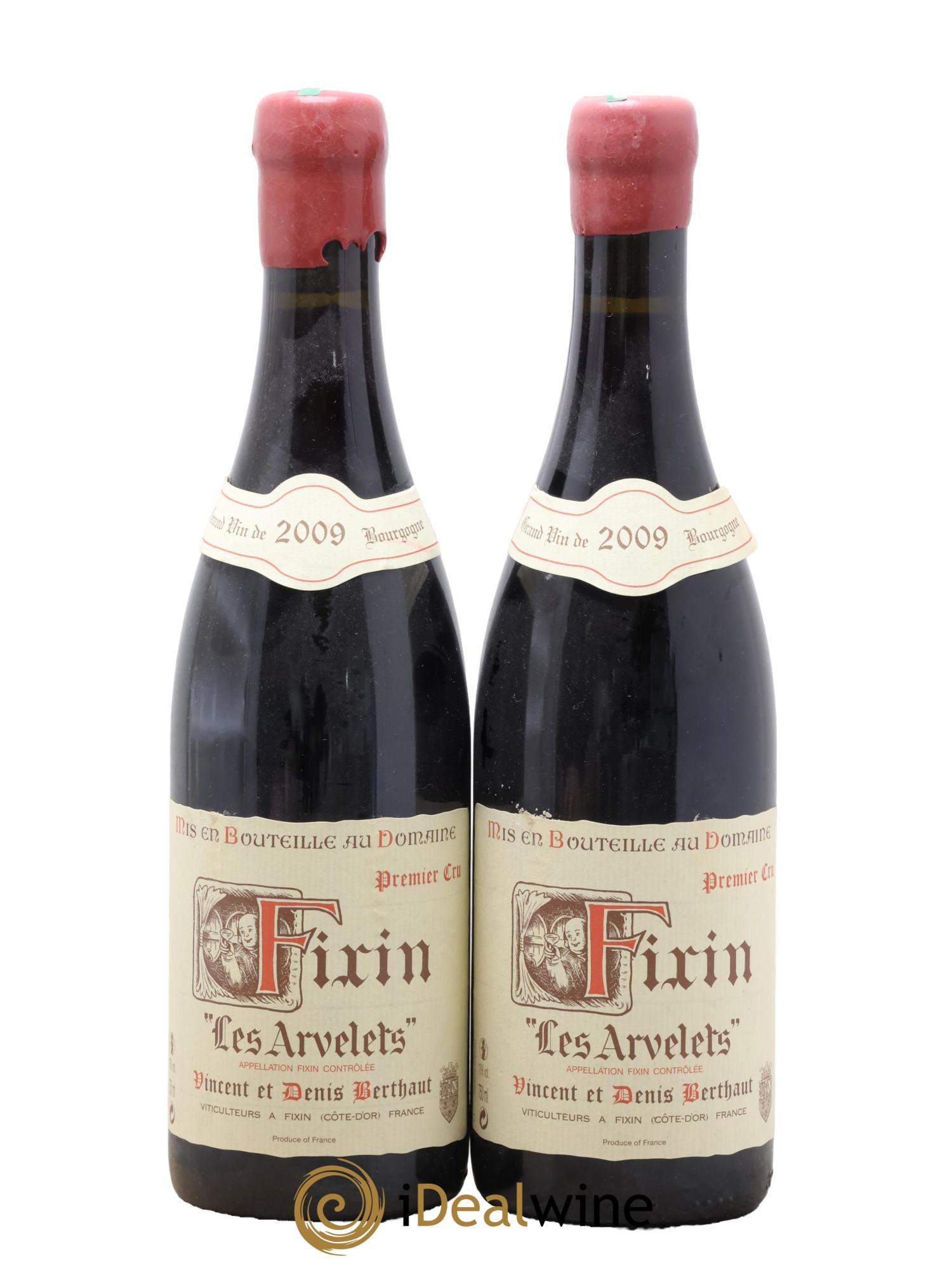 Fixin 1er Cru Les Arvelets Vincent et Denis Berthaut 2009 - Lotto di 2 bottiglie - 0