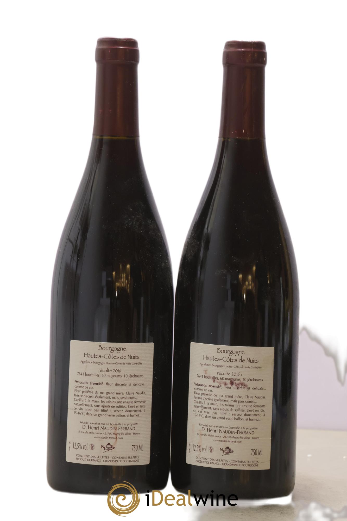 Hautes-Côtes de Nuits Myosotis Arvensis Naudin-Ferrand (Domaine) 2016 - Lotto di 2 bottiglie - 1