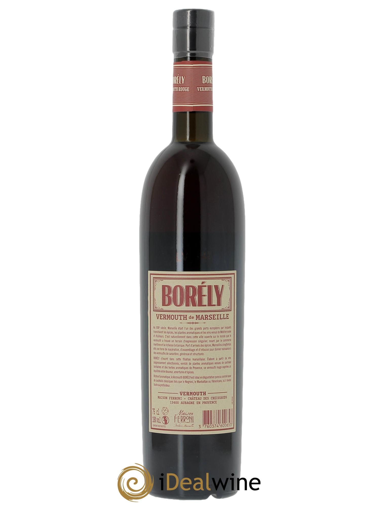 Vermouth Rouge Apéritif Borely Maison Ferroni - Lot de 1 bouteille - 1