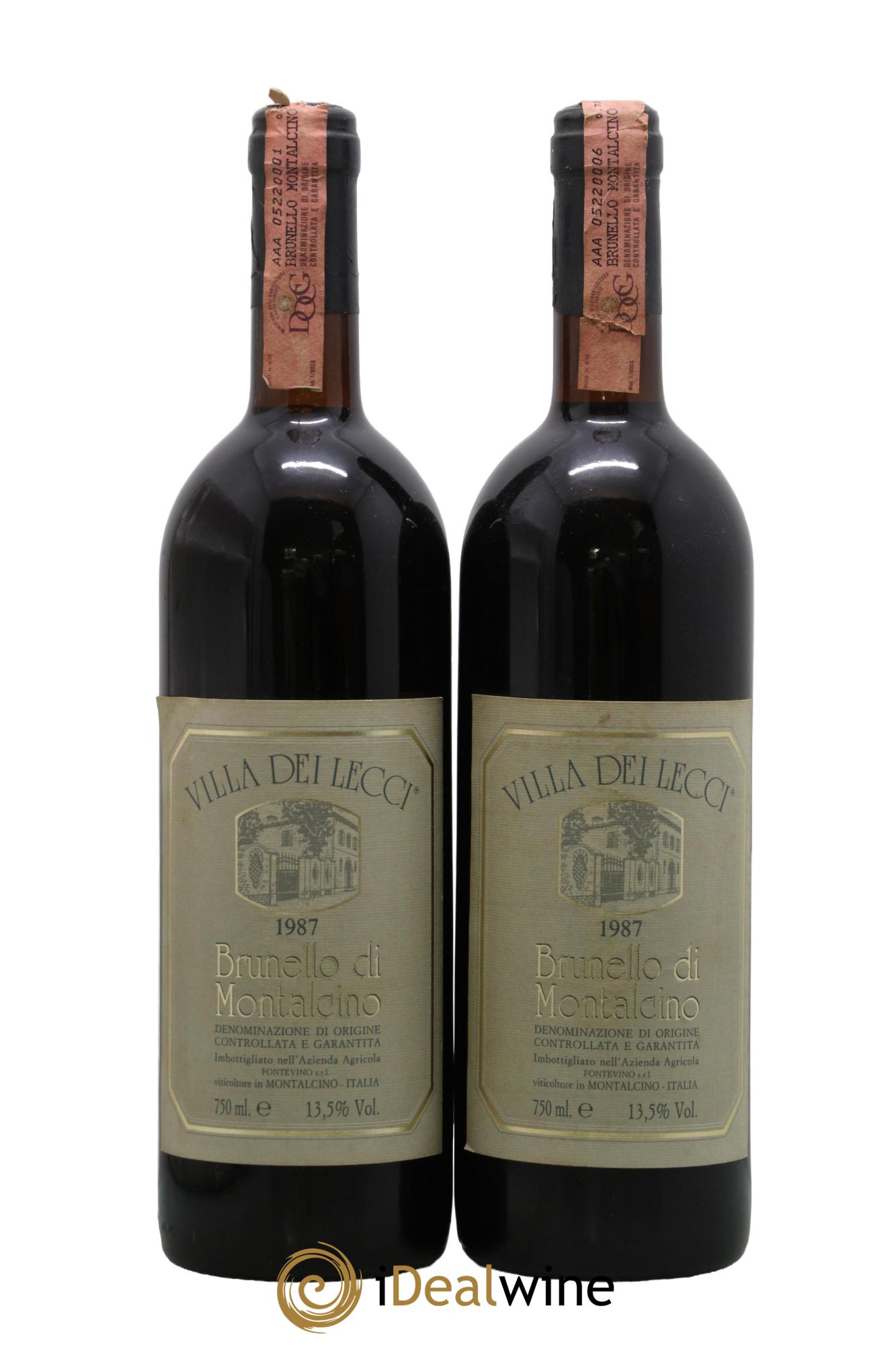 Brunello di Montalcino Villa Dei Lecci Fontevino 1987 - Posten von 2 Flaschen - 0