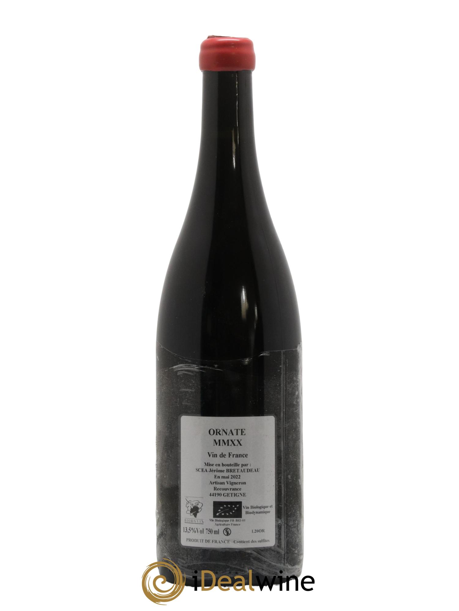 Vin de France Merlot Ornaté Jérôme Bretaudeau - Domaine de Bellevue 2020 - Lot of 1 bottle - 1
