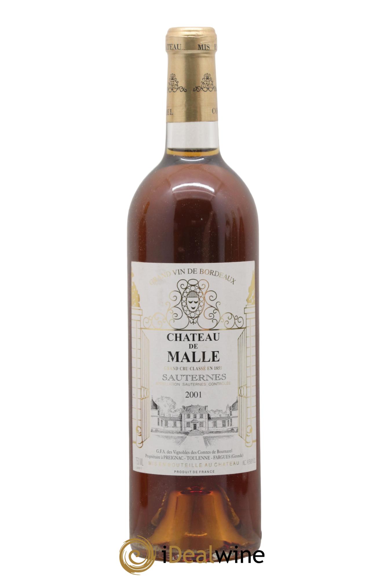 Château de Malle 2ème Grand Cru Classé 2001 - Lot de 1 bouteille - 0