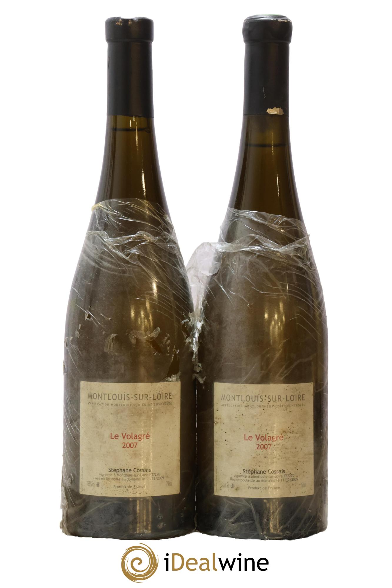 Montlouis-sur-Loire Le Volagré Stéphane Cossais 2007 - Lot de 2 bouteilles - 0