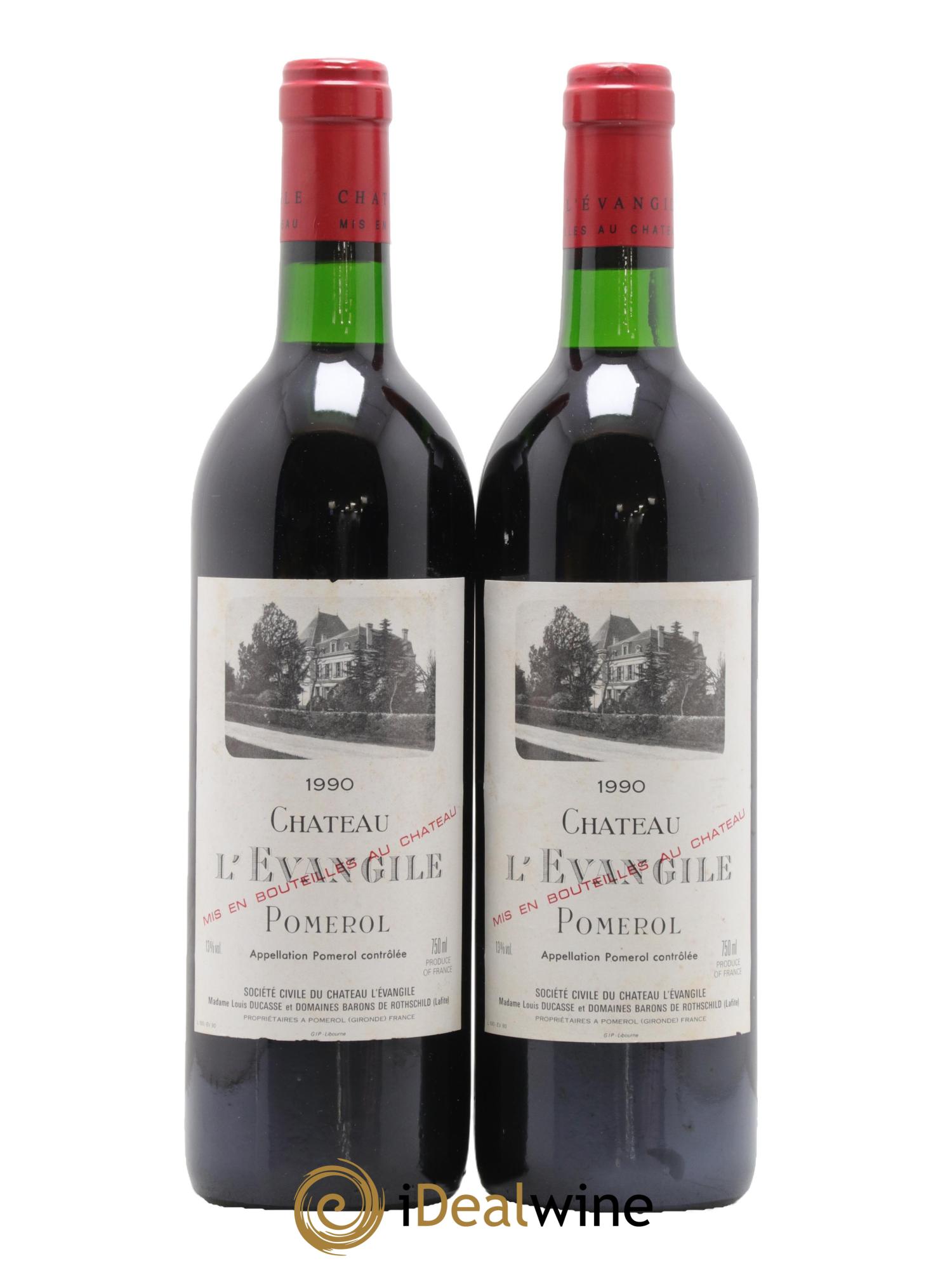 Château l' Évangile 1990 - Lot de 2 bouteilles - 0