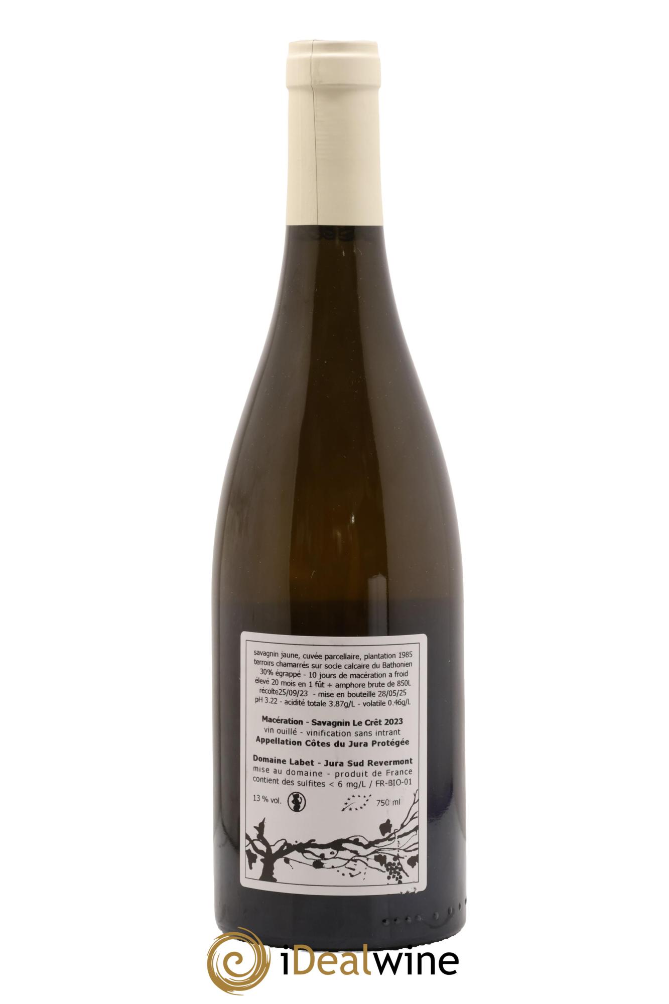 Côtes du Jura Macération-Savagnin Le Crêt Labet (Domaine) 2023 - Lot of 1 bottle - 1