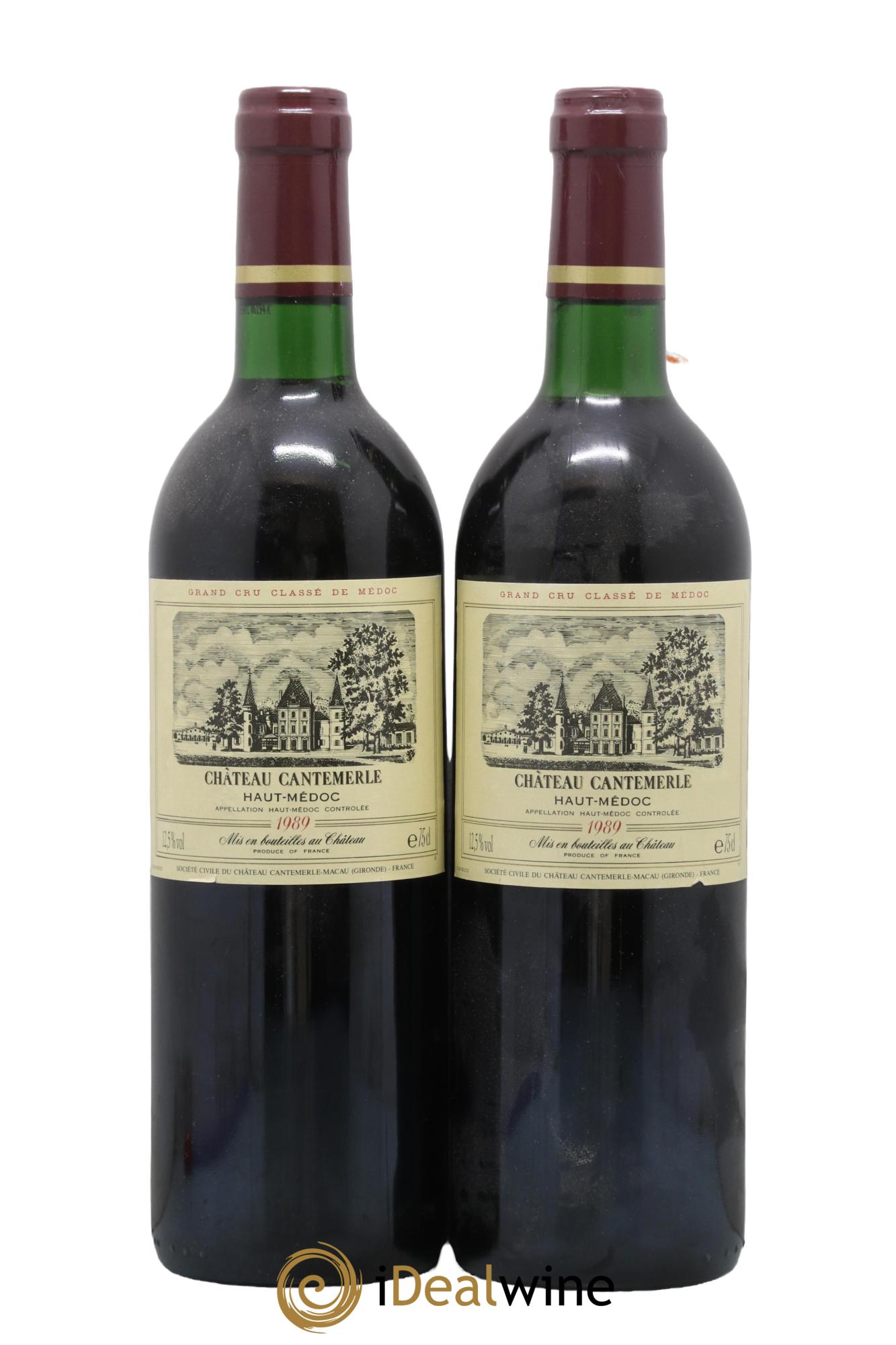 Château Cantemerle 5ème Grand Cru Classé 1989 - Lot de 2 bouteilles - 0