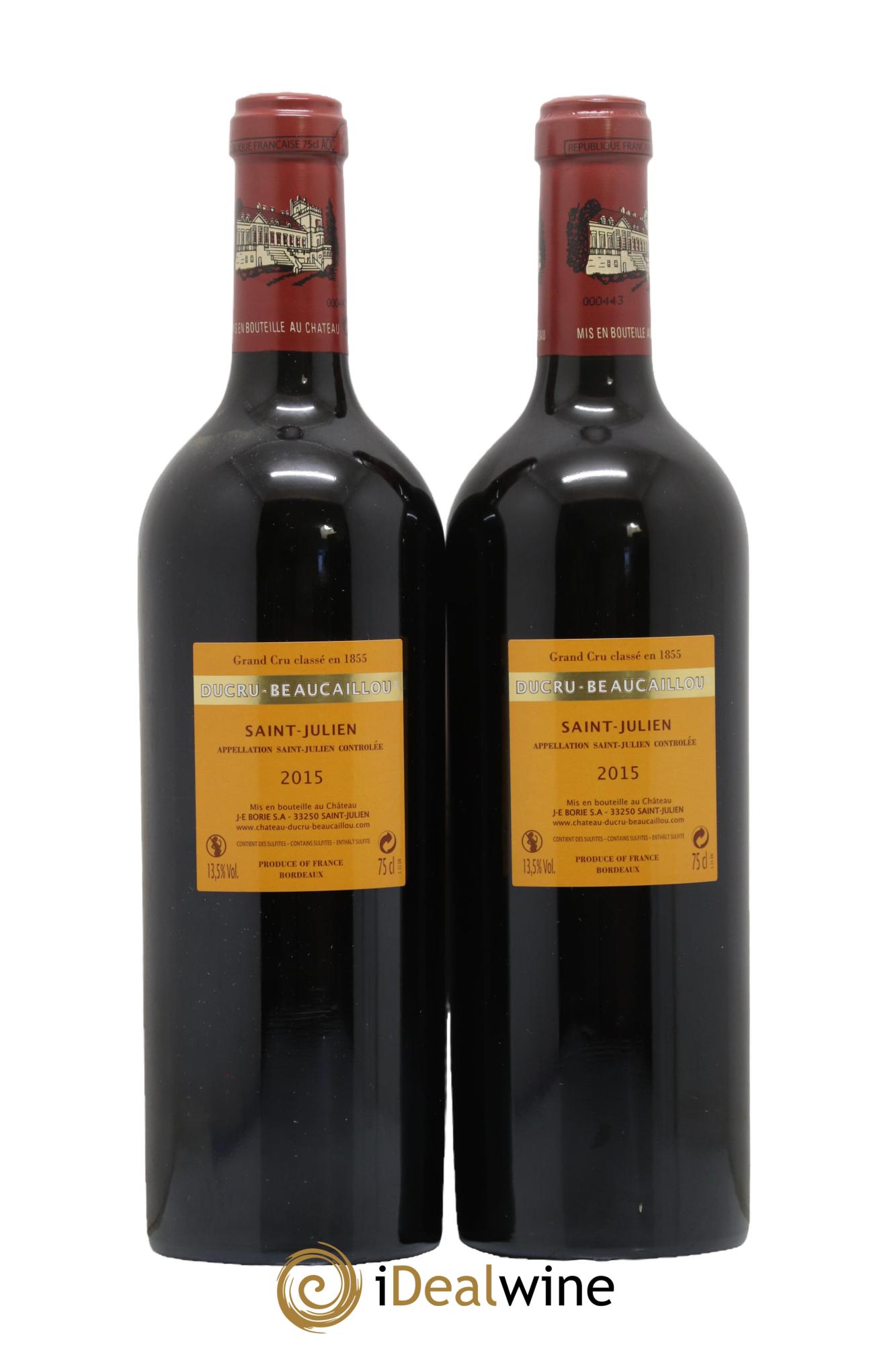 Château Ducru Beaucaillou 2ème Grand Cru Classé 2015 - Lot of 2 bottles - 1