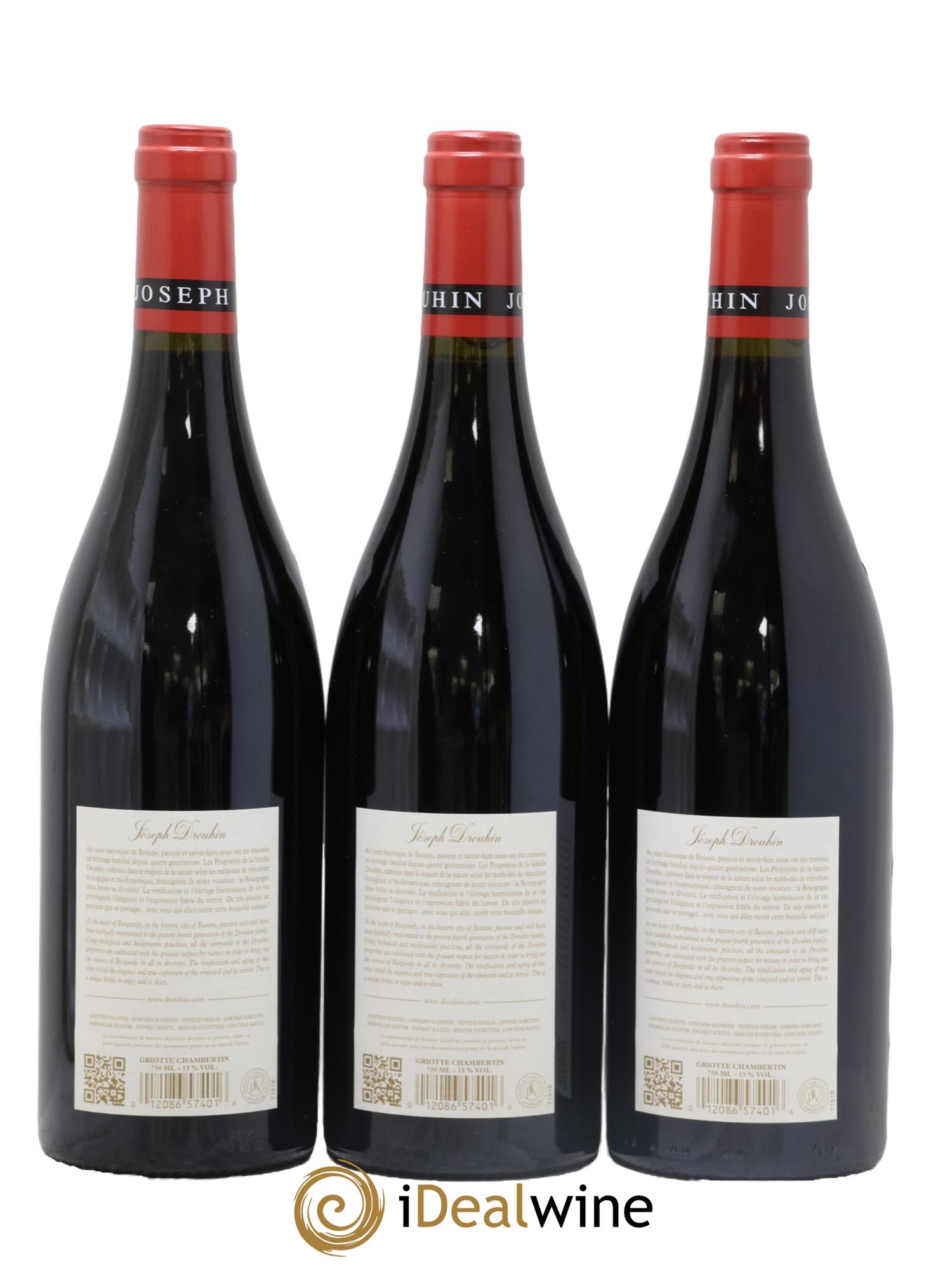 Griotte-Chambertin Grand Cru Joseph Drouhin 2017 - Lot de 3 bouteilles - 1