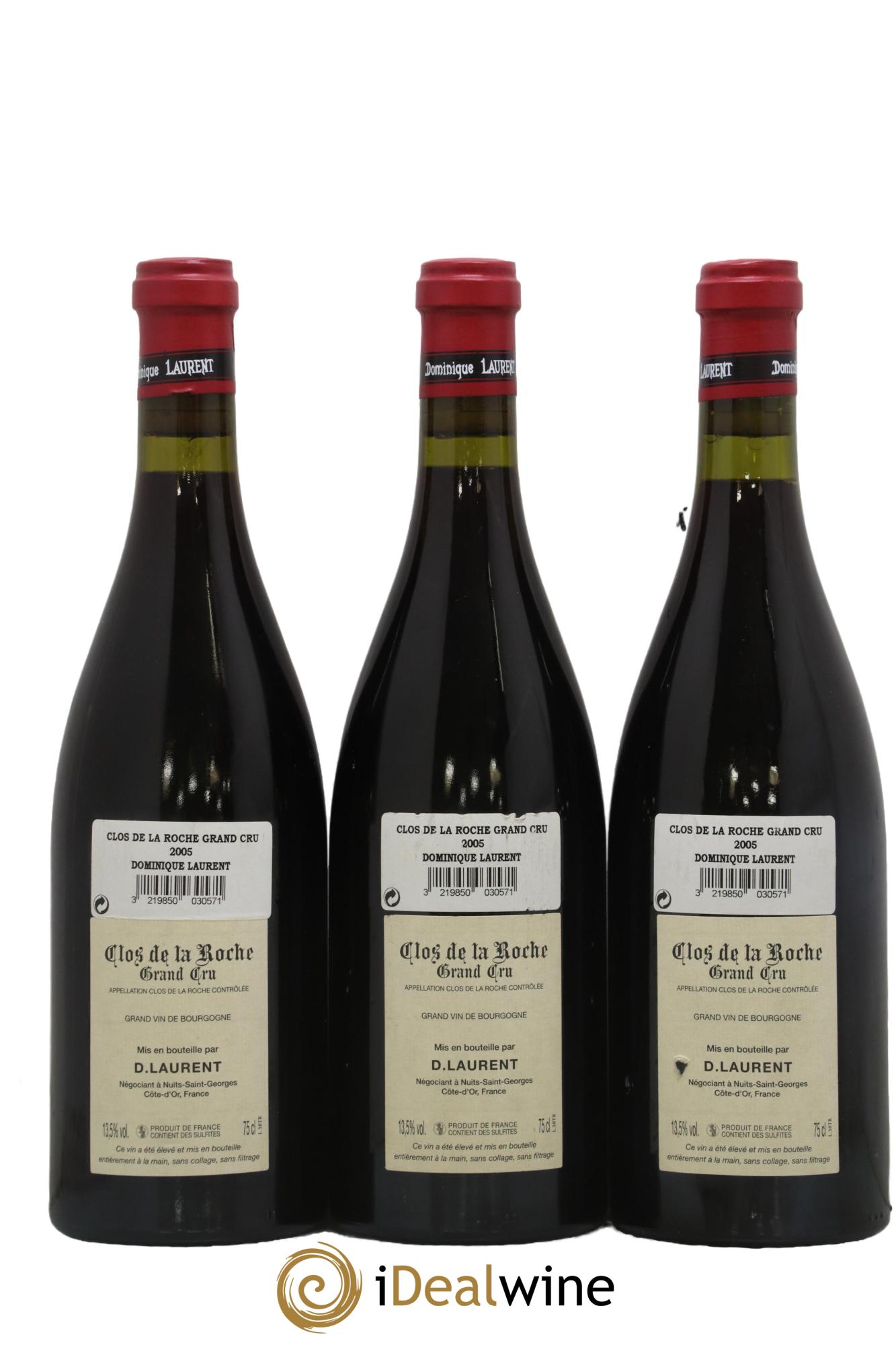 Clos de la Roche Grand Cru Dominique Laurent 2005 - Lot de 3 bouteilles - 1
