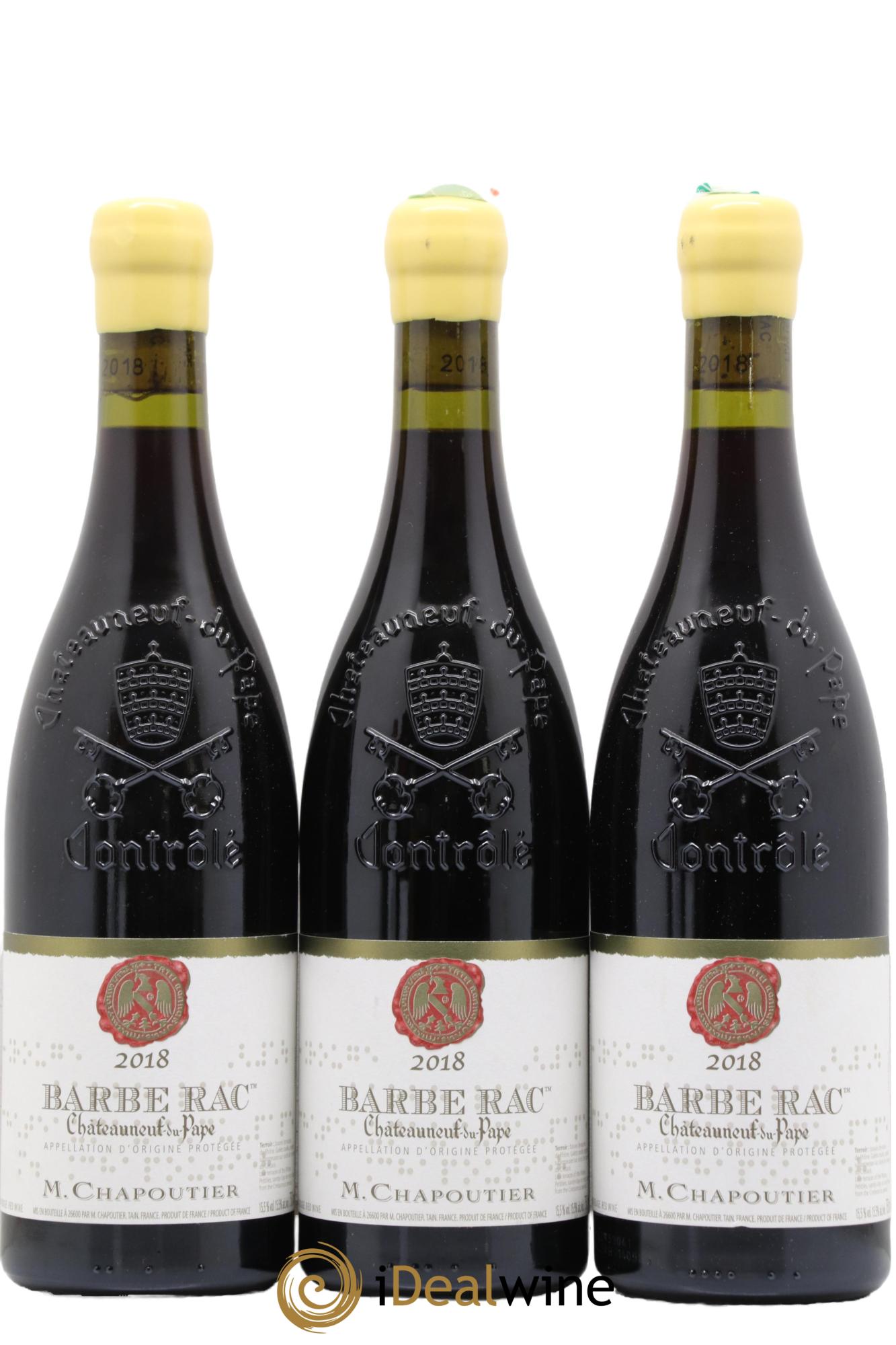Châteauneuf-du-Pape Barbe Rac Chapoutier 2018 - Posten von 3 Flaschen - 0