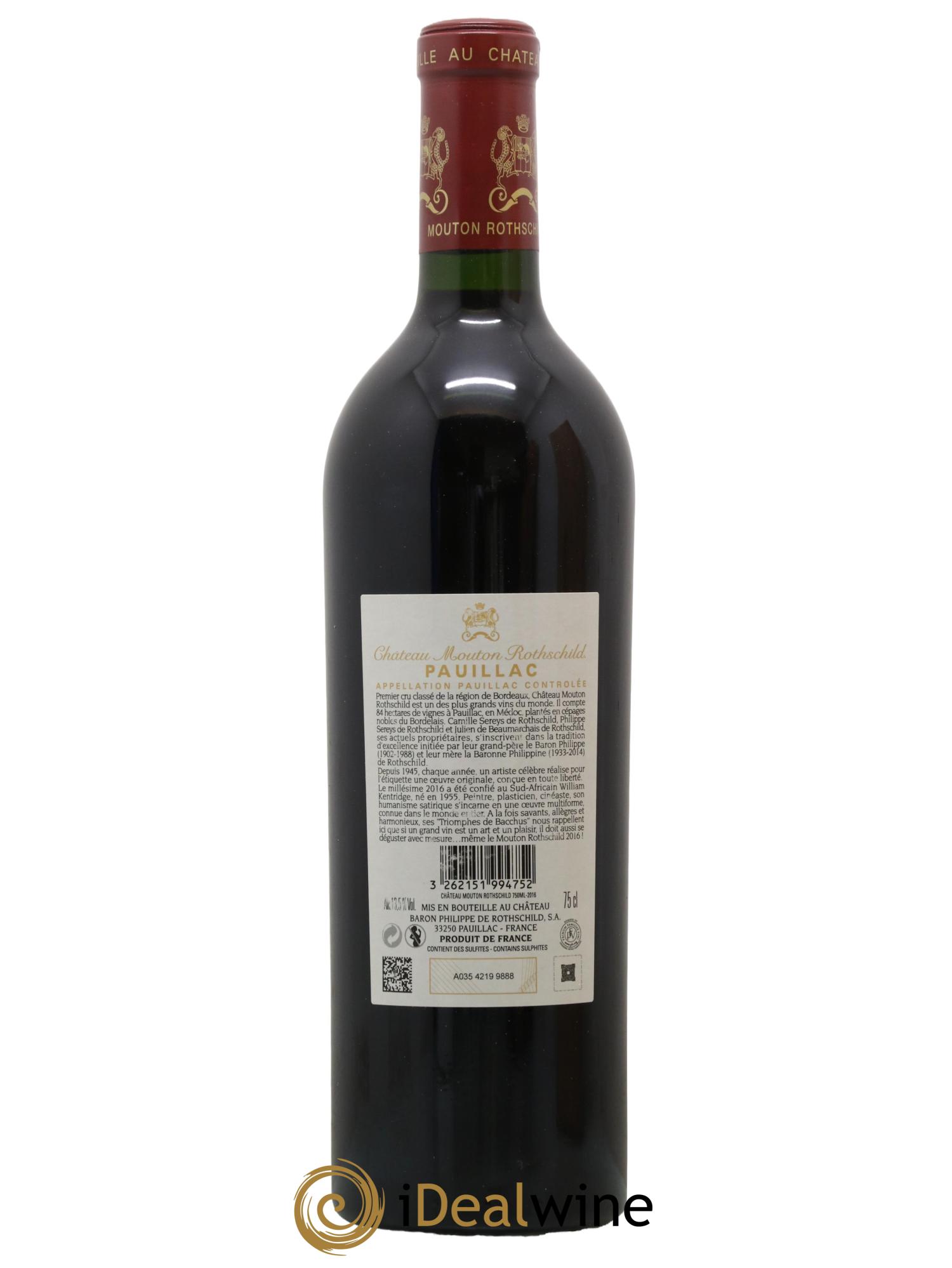 Château Mouton Rothschild 1er Grand Cru Classé 2016 - Lot de 1 bouteille - 2