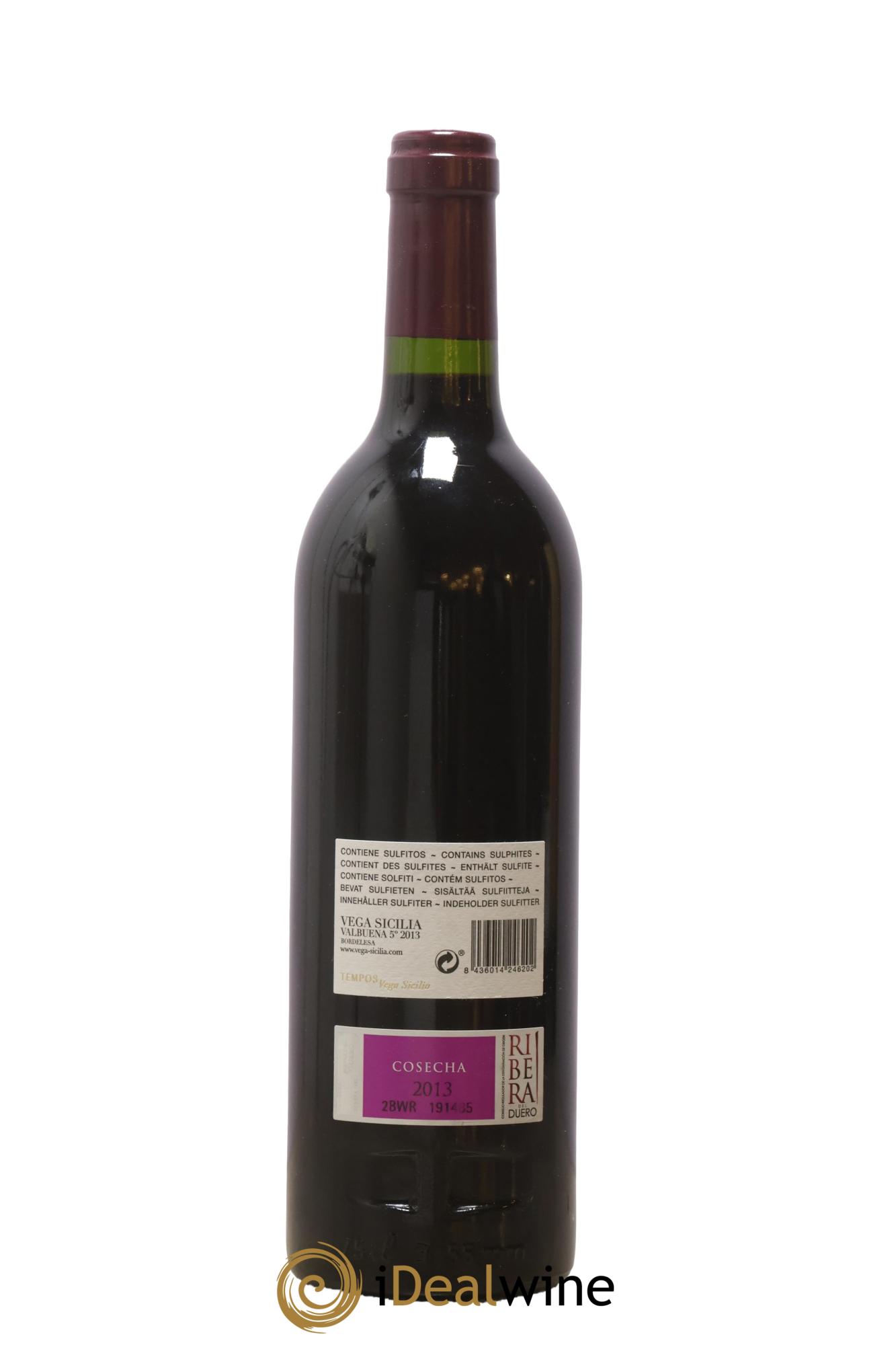 Ribera Del Duero DO Vega Sicilia Valbuena 5 ano Famille Alvarez 2013 - Lot de 1 bouteille - 1