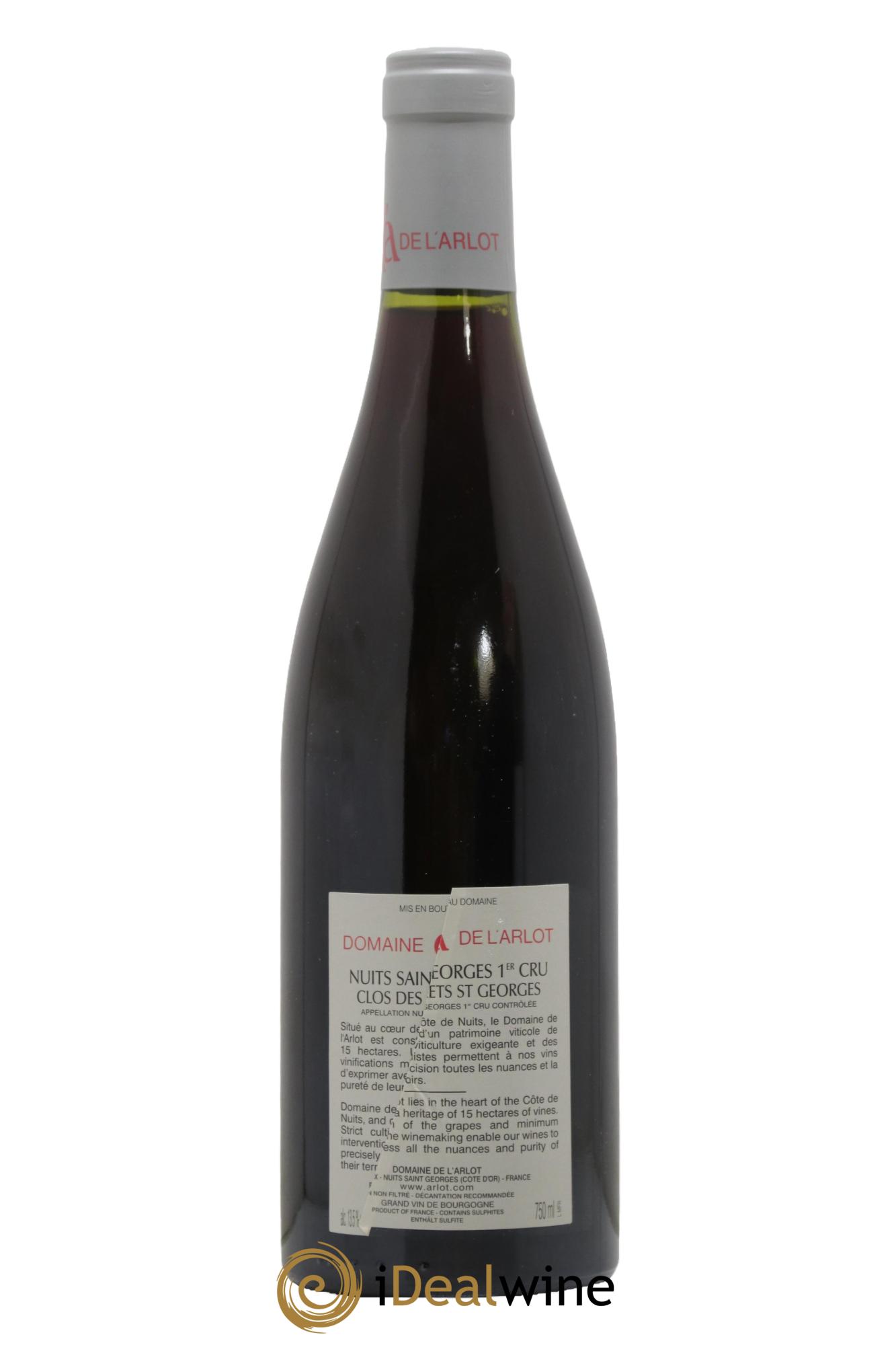 Nuits-Saint-Georges 1er Cru Clos des Forêts Saint-Georges Domaine de l'Arlot 2012 - Lot de 1 bouteille - 1