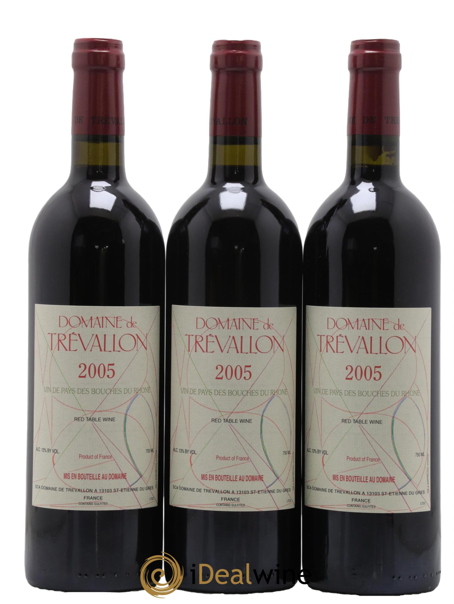 VDP Bouches du Rhône Trévallon (Domaine de) Eloi Dürrbach  2005 - Posten von 6 Flaschen - 2