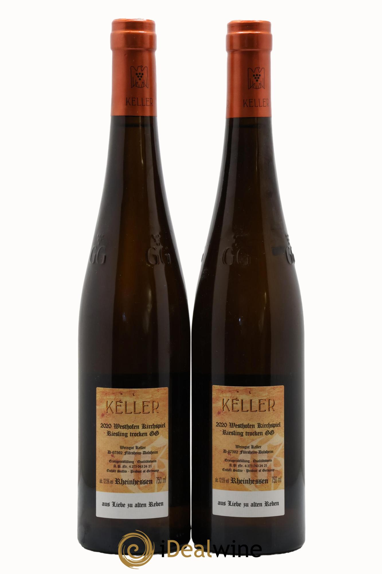 Riesling Trocken Westhofen Kirchspiel Keller GG 2020 - Lot of 2 bottles - 1