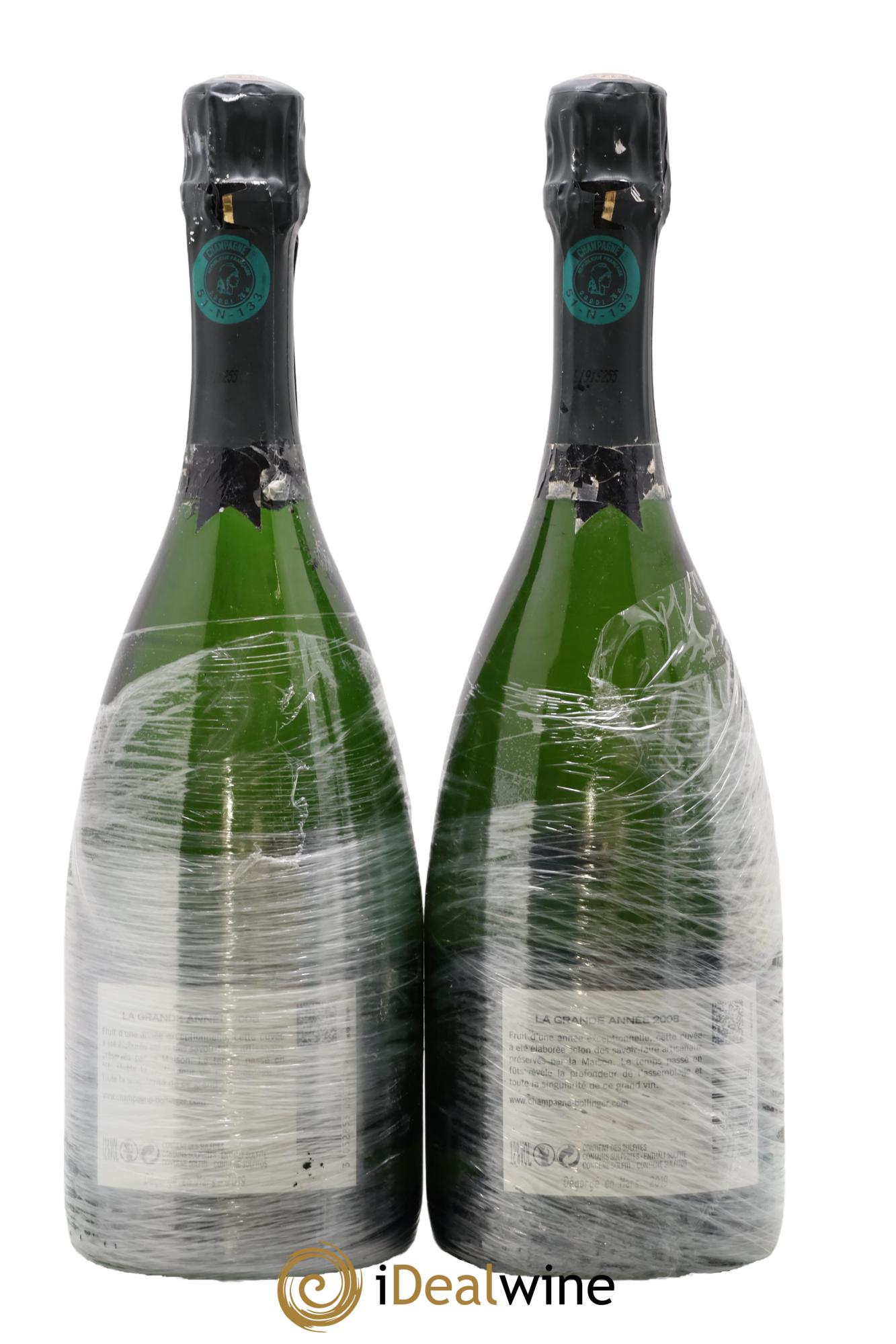 La Grande Année Brut Bollinger 2008 - Lot of 2 bottles - 1