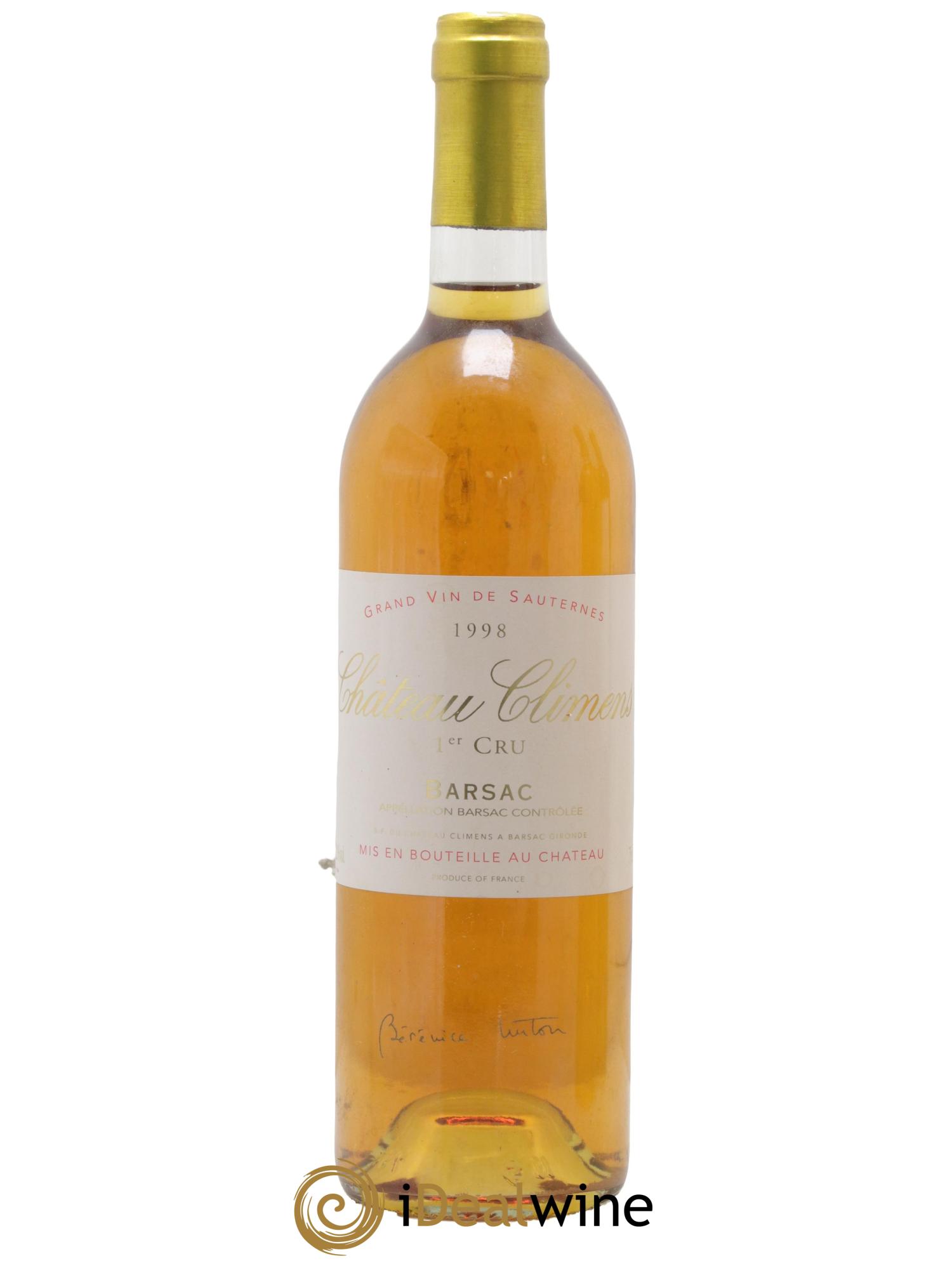 Château Climens 1er Grand Cru Classé 1998 - Lot of 1 bottle - 0