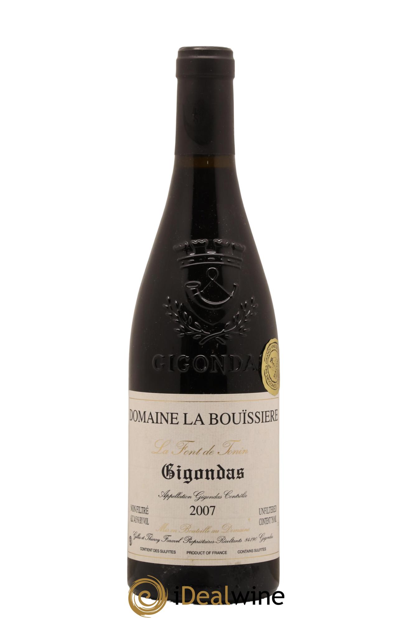 Gigondas La Font de Tonin La Bouïssière 2007 - Lot de 1 bouteille - 0