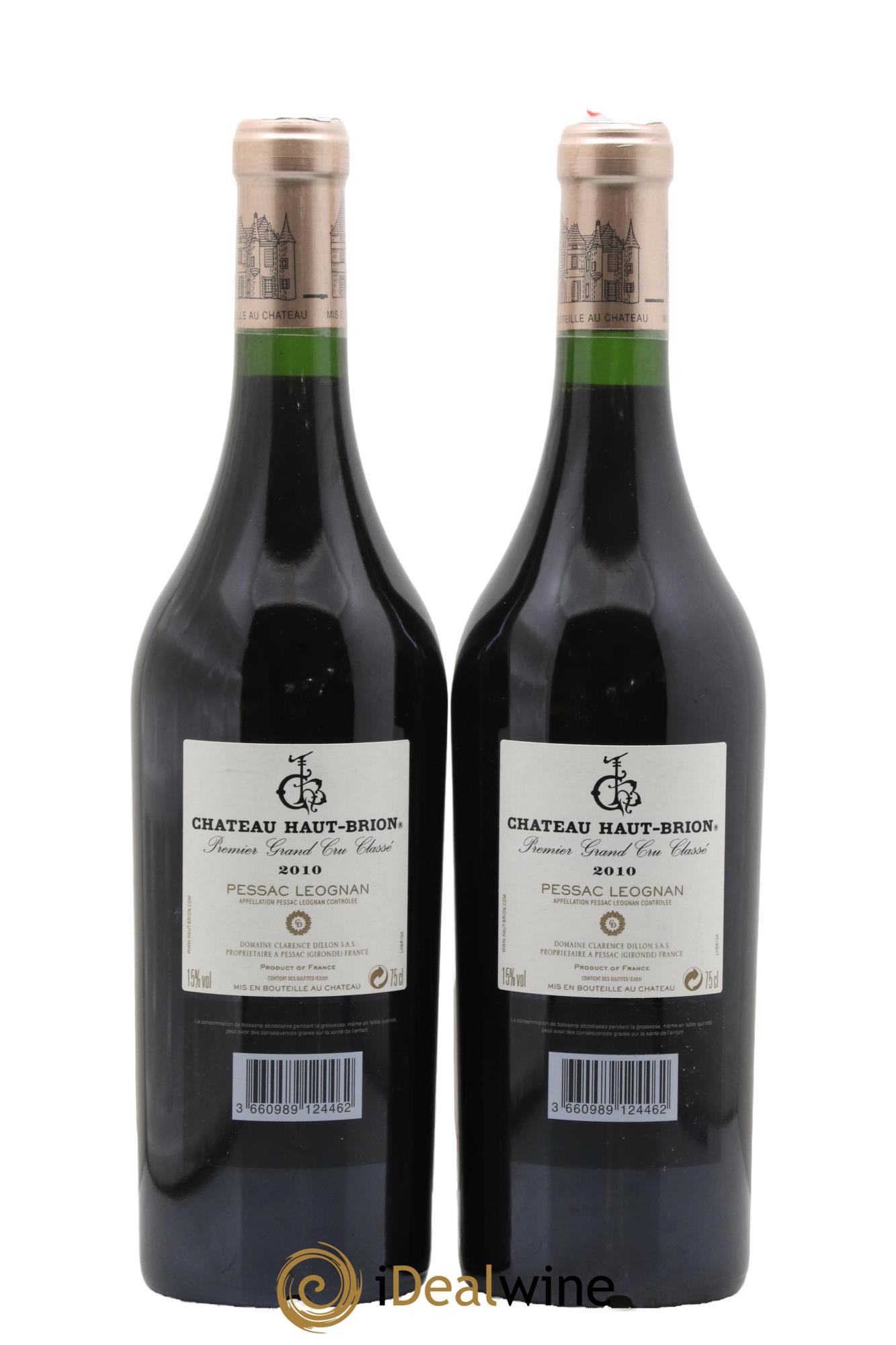 Château Haut Brion 1er Grand Cru Classé 2010 - Posten von 2 Flaschen - 1