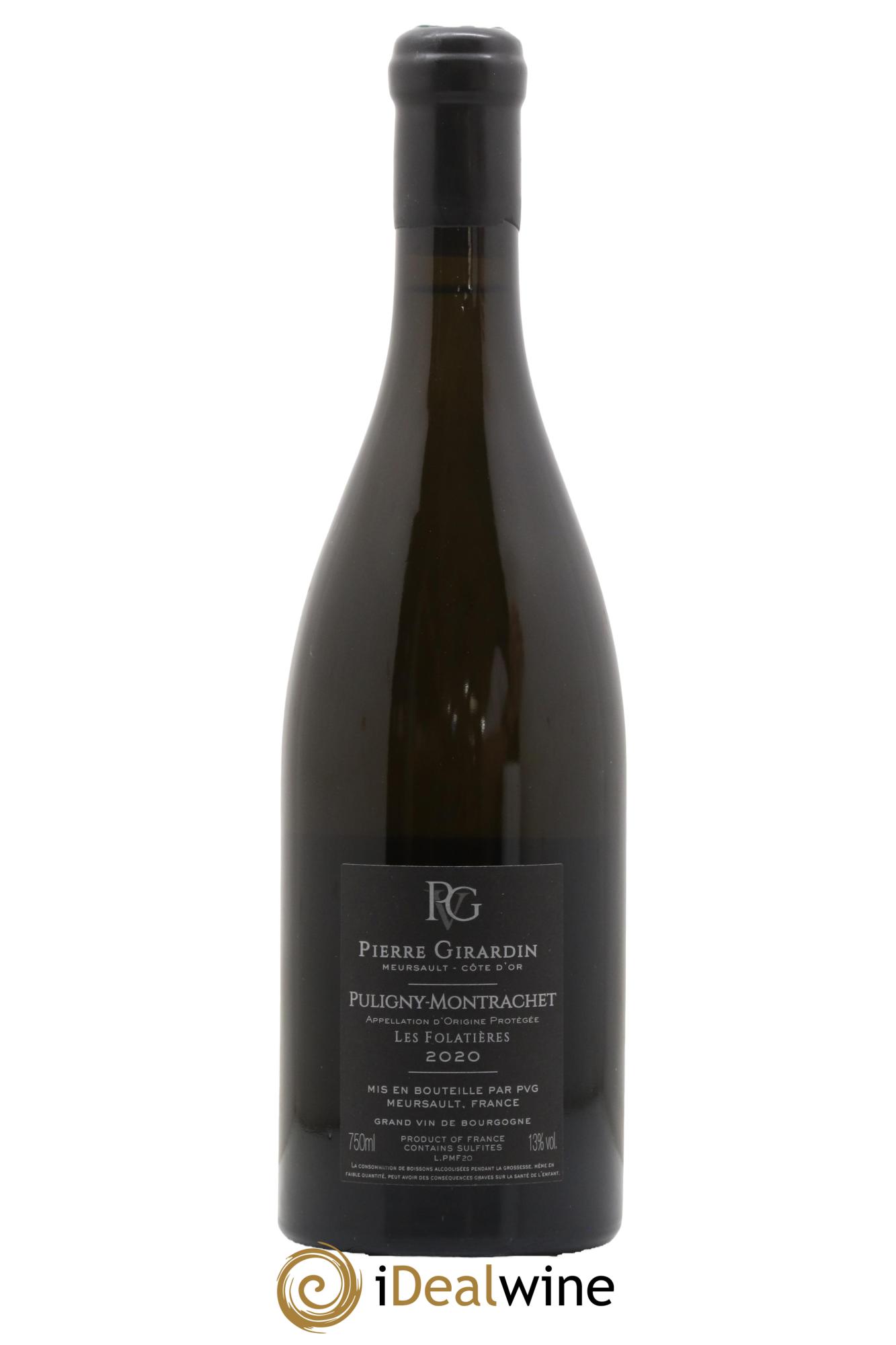 Puligny-Montrachet Les Folatières Pierre Girardin 2020 - Lot de 1 bouteille - 1