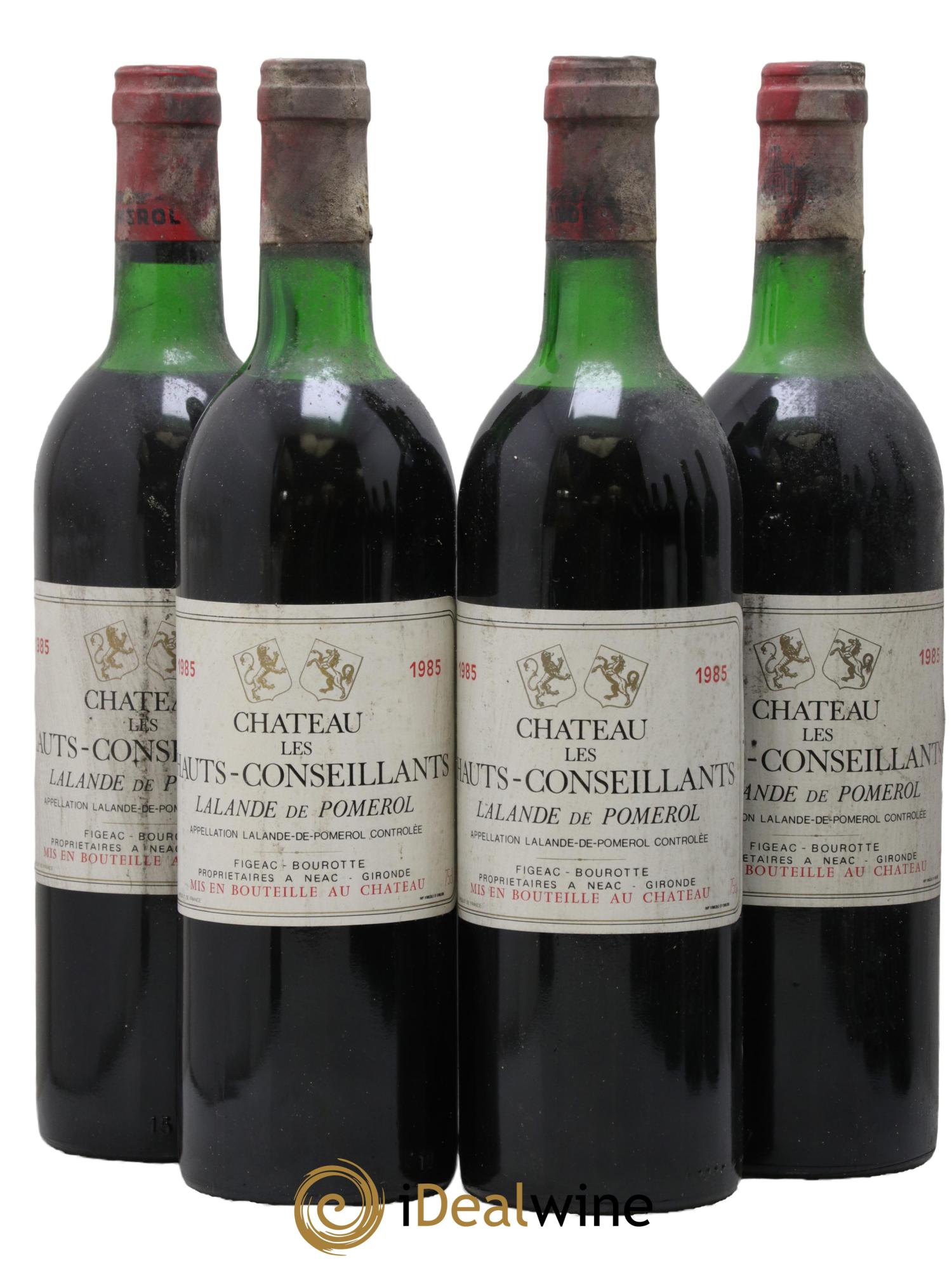 Lalande-de-Pomerol Château Les Hauts Conseillants 1985 - Lot de 4 bouteilles - 0