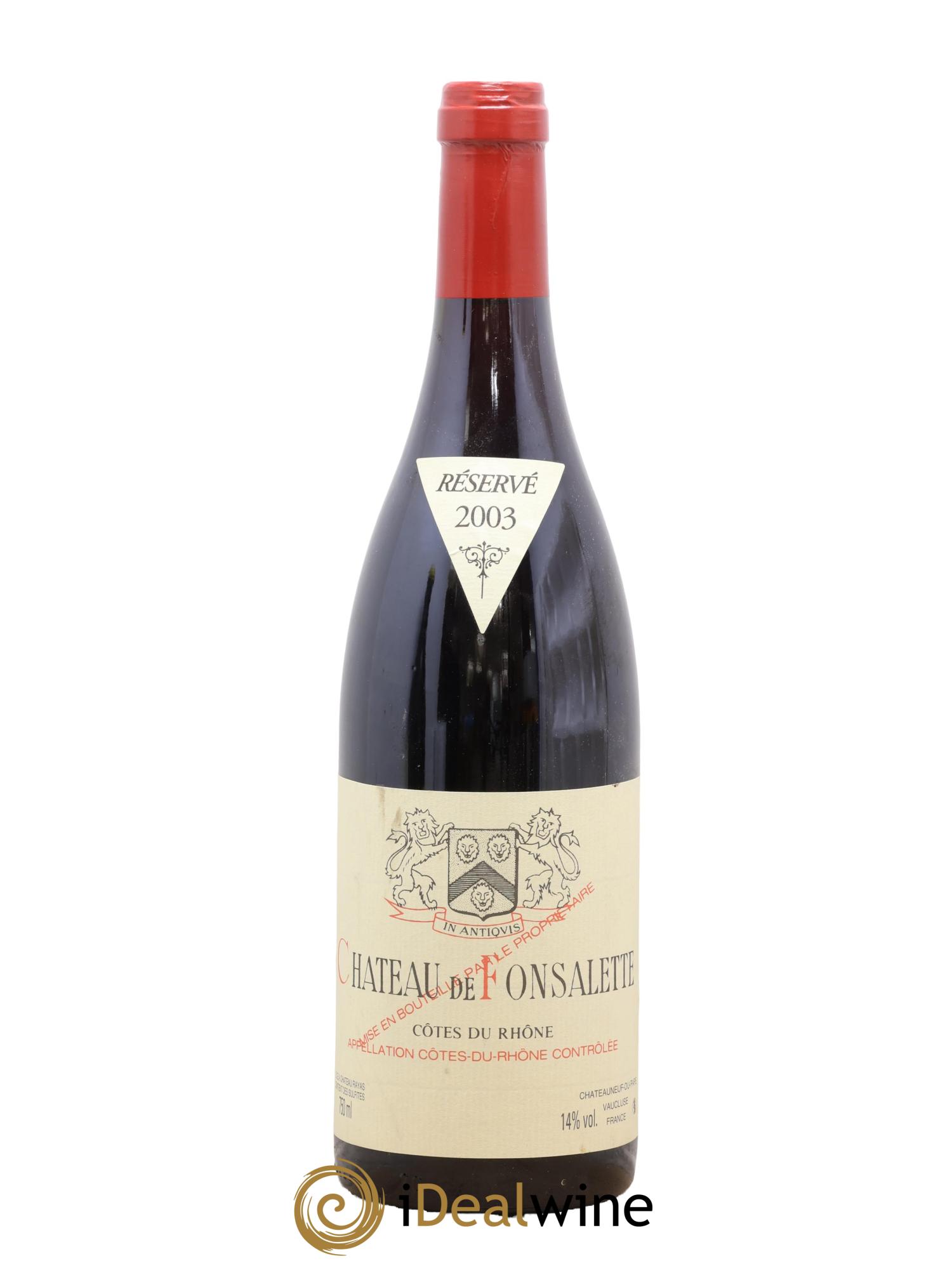 Côtes-du-Rhône Château de Fonsalette Emmanuel Reynaud 2003 - Lotto di 1 bottiglia - 0
