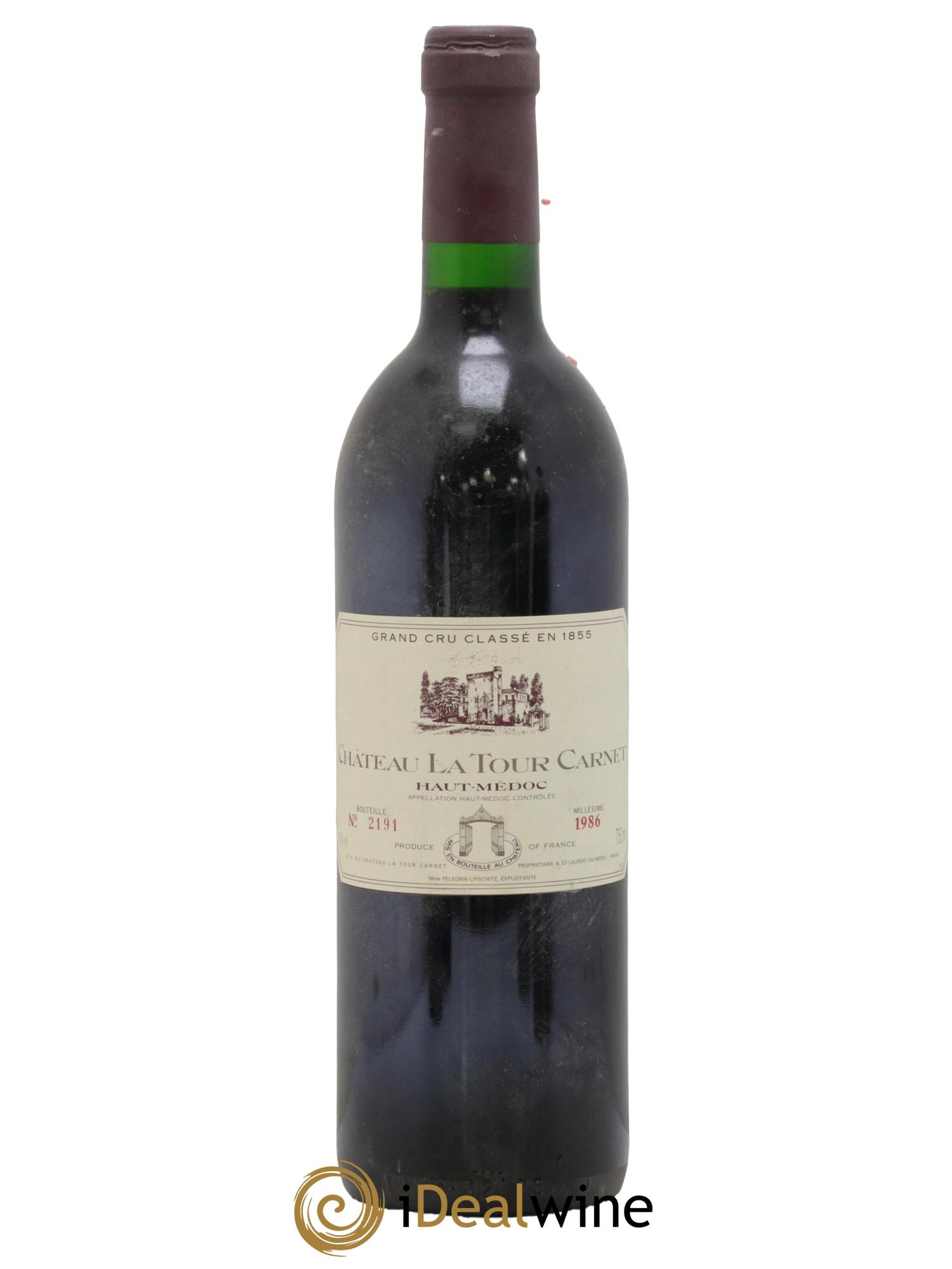 Château la Tour Carnet 4ème Grand Cru Classé 1986 - Posten von 1 Flasche - 0